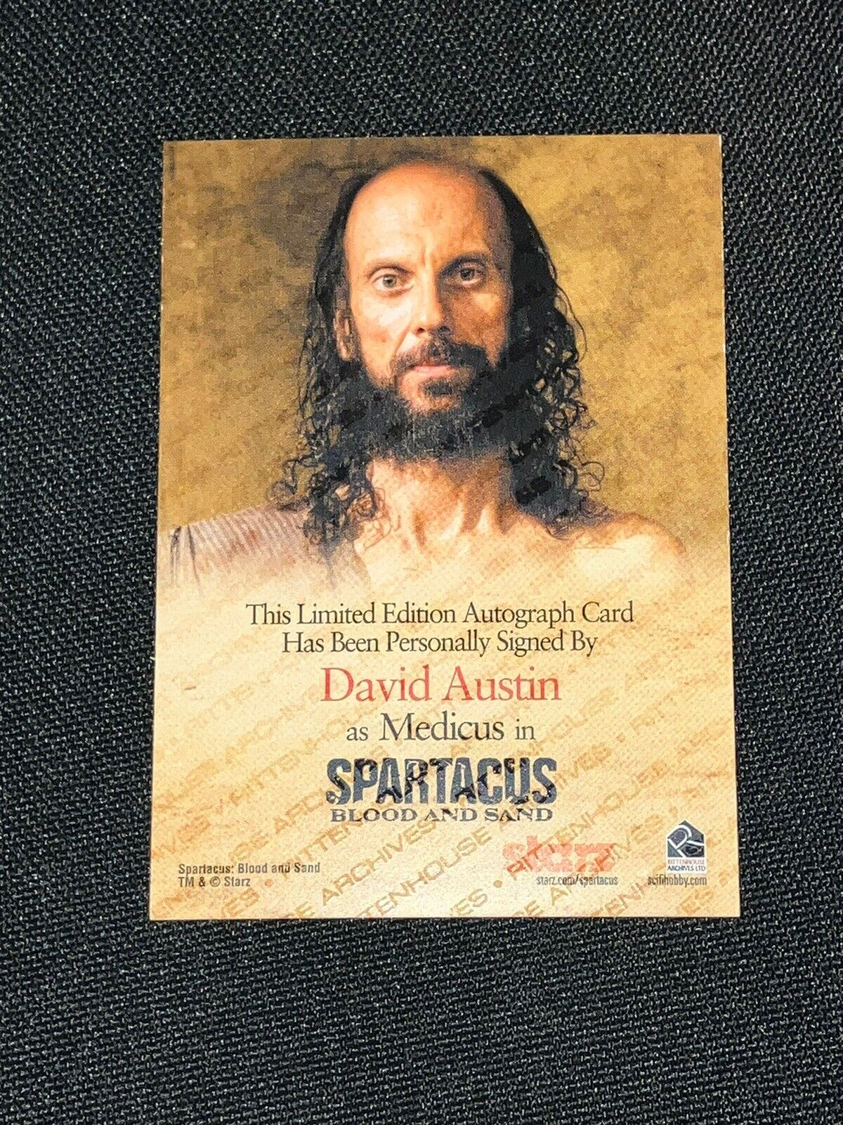 Spartacus Blood and Sand Autograph Card Signed by David Austin as Medicus