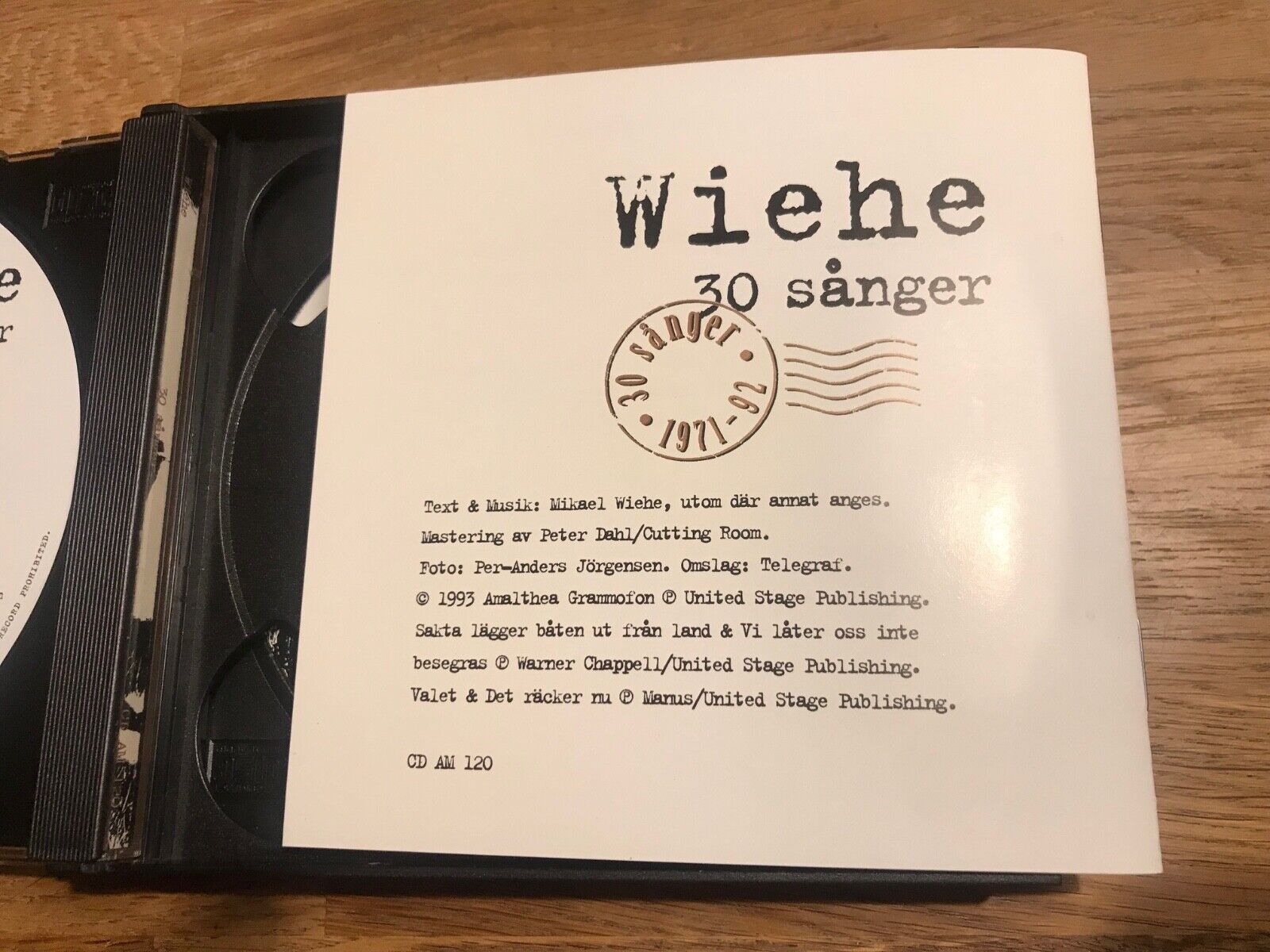 MIKAEL WIEHE "30 SÅNGER 1971-92" 1993 2 X CD 30 TRACKS AMALTHEA RECORDS MINT OOP