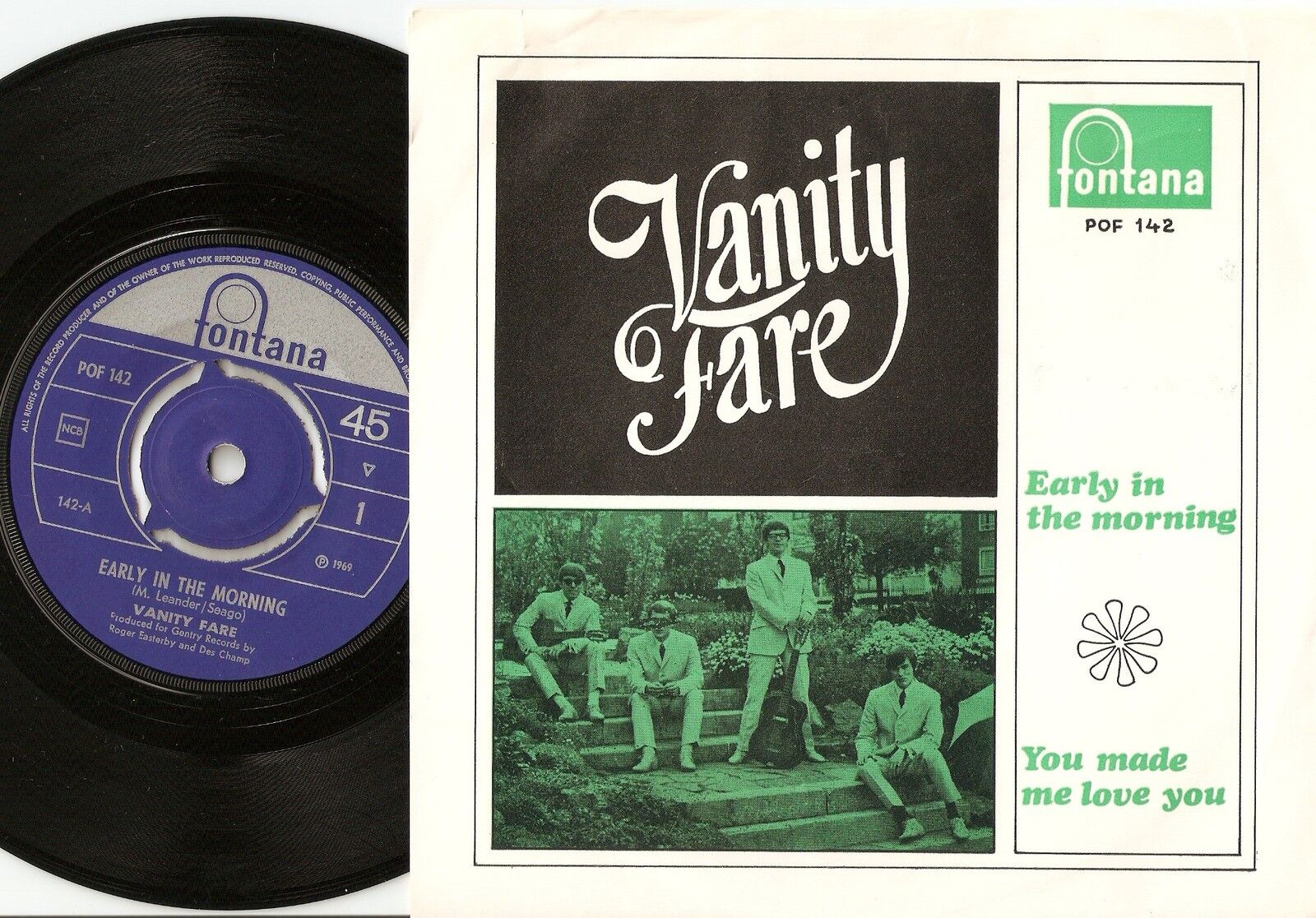 VANITY FARE EARLY IN THE MORNING NORWAY 45+PS 1969  MOD FREAKBEAT  GREEN SLEEVE