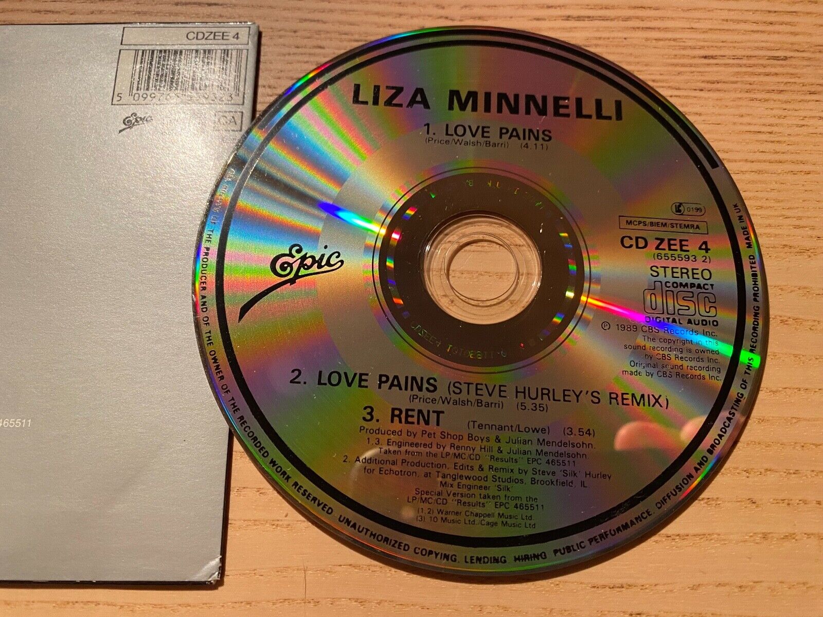 LIZA MINNELLI "LOVE PAINS/RENT" CD SINGLE 3 TRACK 1989 UK CD MAXI SINGLE EPIC UK