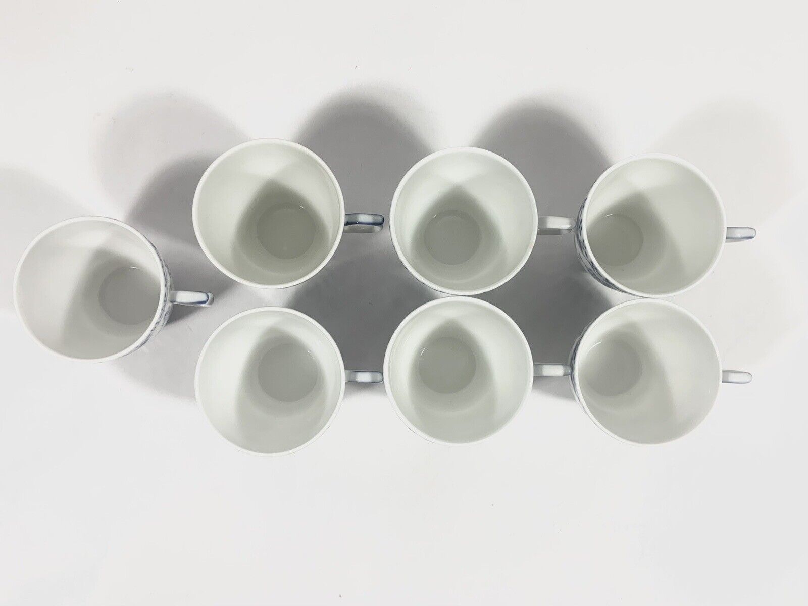 7x Royal Copenhagen Blue Fluted Half 528 Demitasse Mocha Cups  Saucers