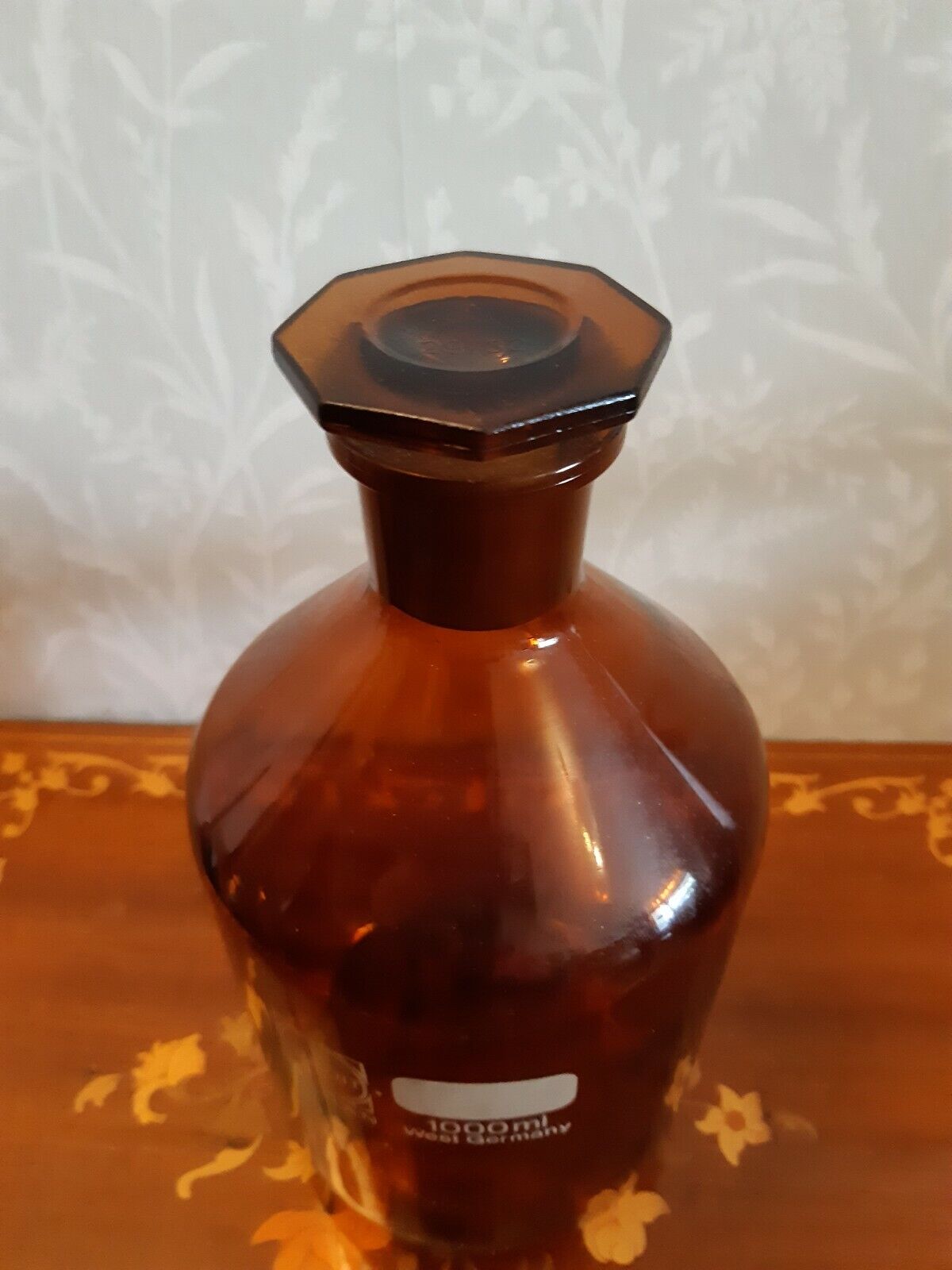 Vintage reagent bottle 1000 ml with stopper SCHOTT DURAN