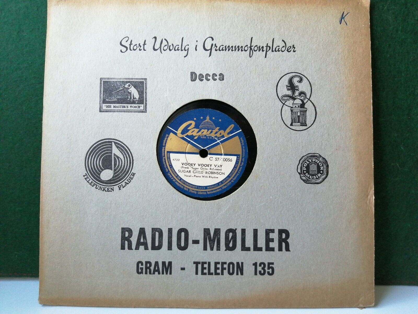 78 RPM  shellacSUGAR CHILE ROBINSONVooey Vooey Vay/Caldonia