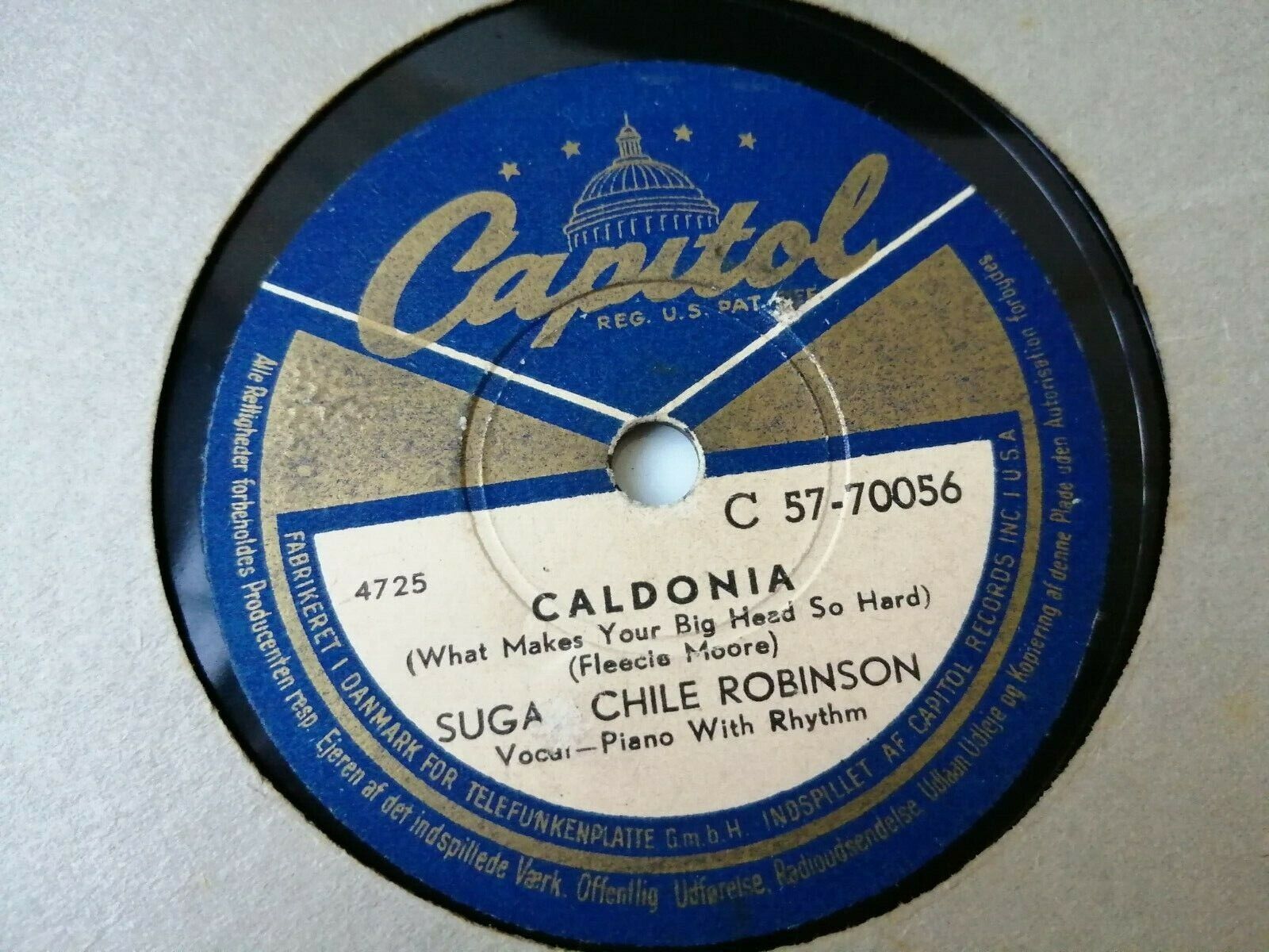 78 RPM  shellacSUGAR CHILE ROBINSONVooey Vooey Vay/Caldonia