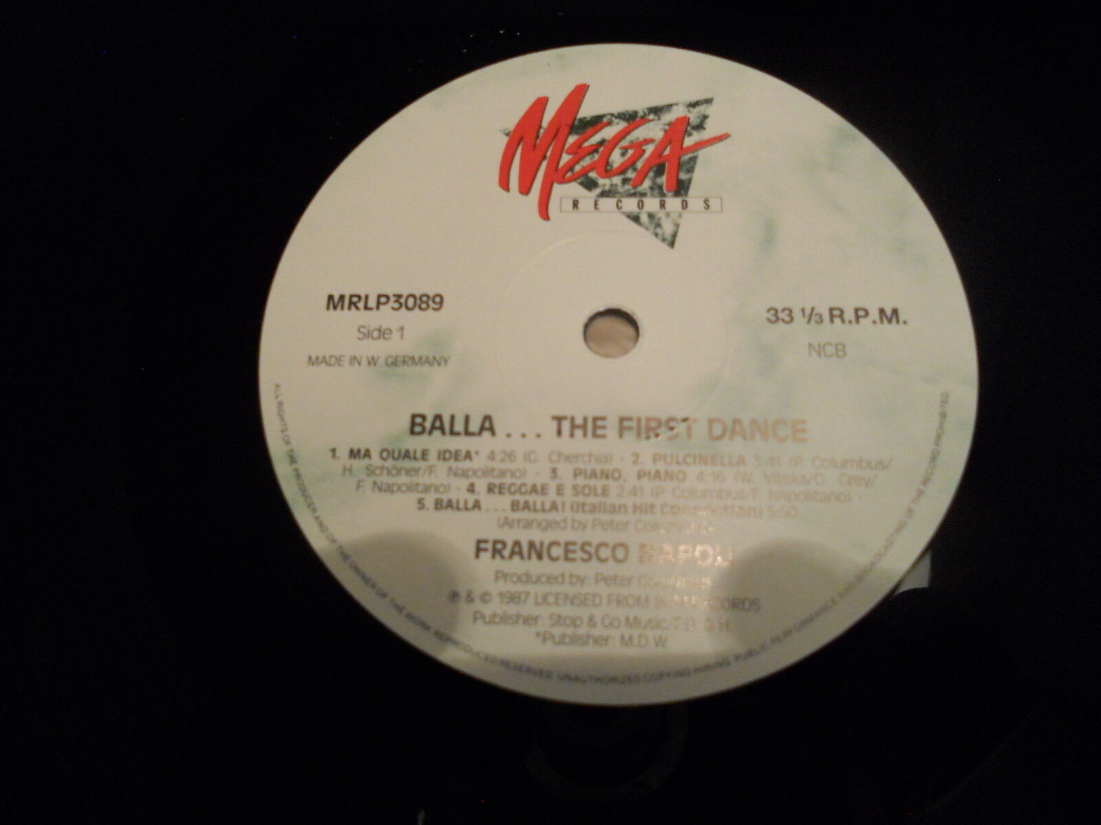 FRANCESCO NAPOLI "BALLATHE FIRST DANCE" LP OUT OF PRINT RARE 1987 MEGA RECORDS