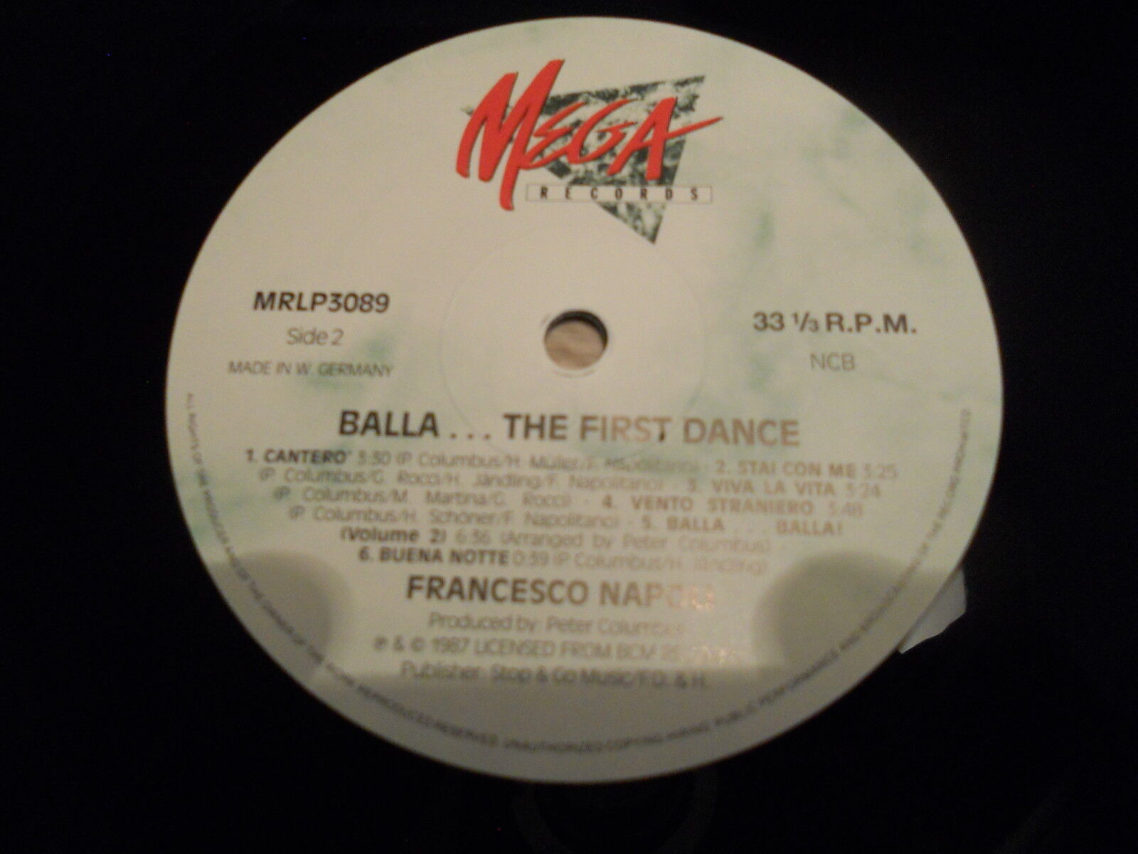 FRANCESCO NAPOLI "BALLATHE FIRST DANCE" LP OUT OF PRINT RARE 1987 MEGA RECORDS