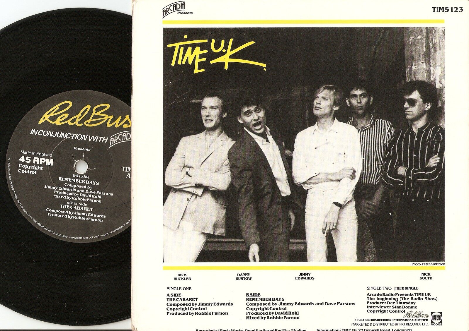 TIME UK WITH RICK BUCKLER THE CABARET 2X45s+GATEFOLD PS 1983 MOD REVIVAL THE JAM