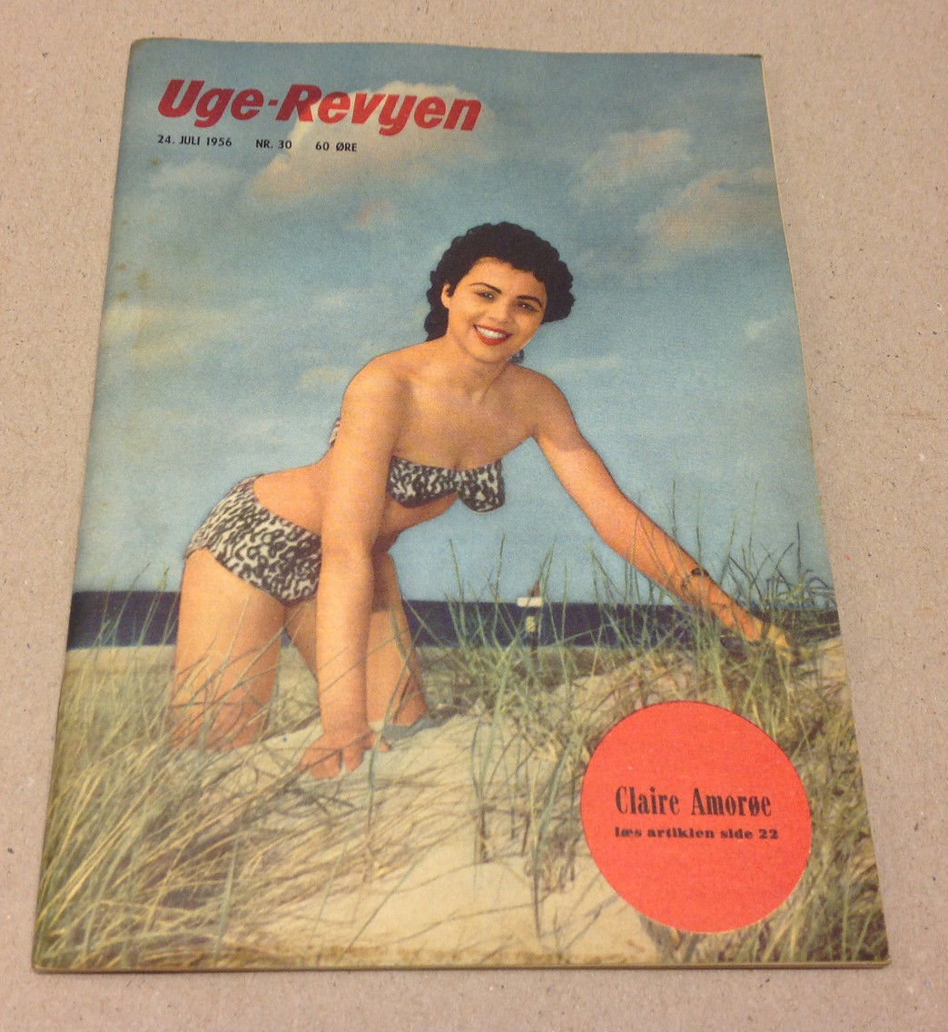 CLAIRE AMOROE FRONT COVER + JEAN PETERS BACK COVER VINTAGE Danish Magazine 1956