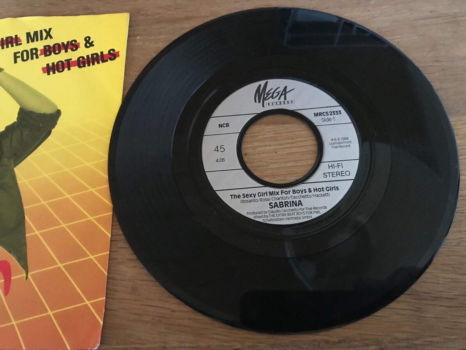 SABRINA SALERNO "THE SEXY GIRL MIX FOR BOYS  HOT GIRLS" 7" SINGLE MEGA RECORDS*