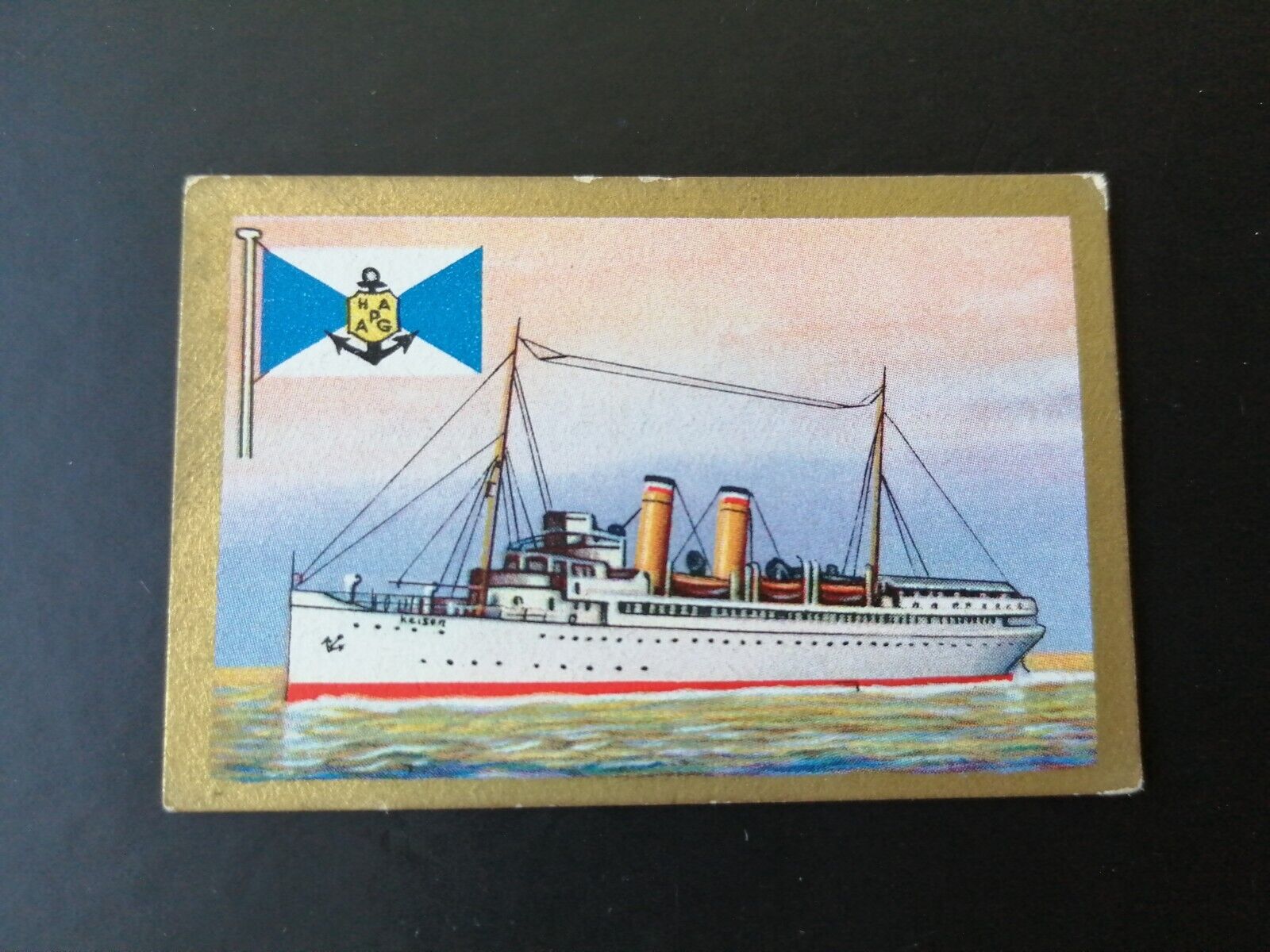 German SABA tobacco ship trading card 1931-33No 89 HH-USA  "Kaiser"