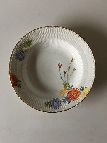 Royal Copenhagen No 93 White Half Lace w Flowers and Gold Soup Plate