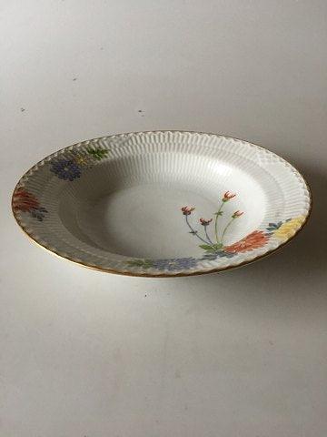 Royal Copenhagen No 93 White Half Lace w Flowers and Gold Soup Plate