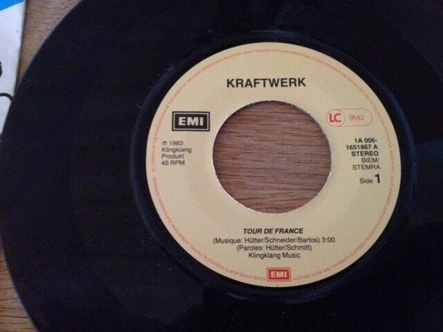 KRAFTWERK "TOUR DE FRANCE" 1983 KLINGKLANG PRODUKT EMI RECORDS DUTCH SINGLE USED