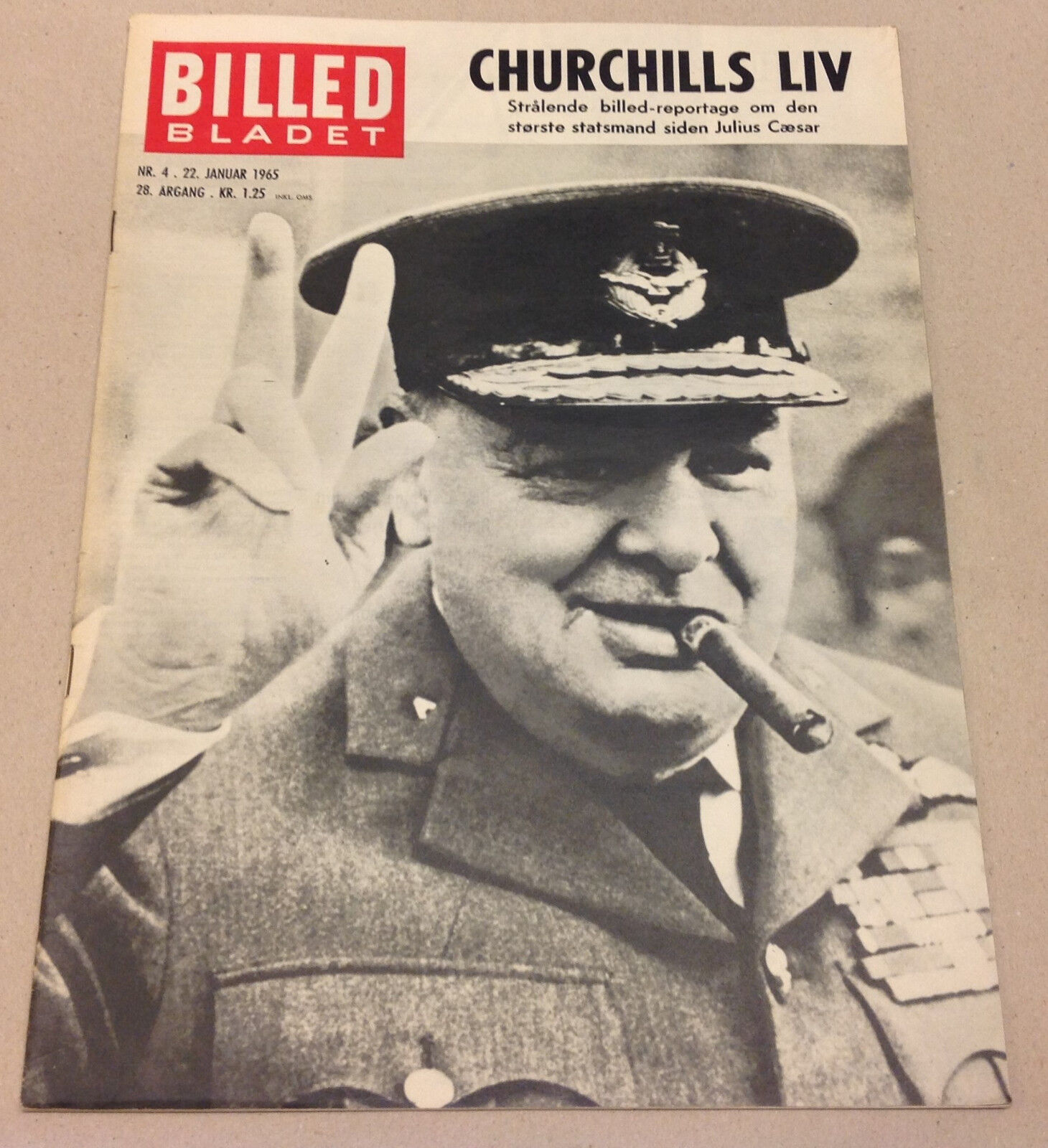 WINSTON CHURCHILL DEATH MEMORIAL ISSUE COVER VINTAGE Magazine Billed-Bladet 1963