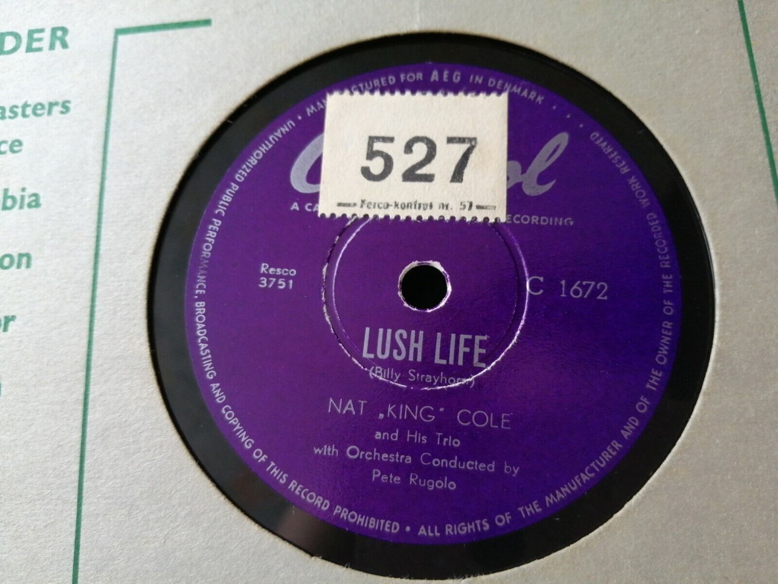 78 RPM: NAT KING COLE  His TrioI Miss You So /Lush Life Capitol C 1672