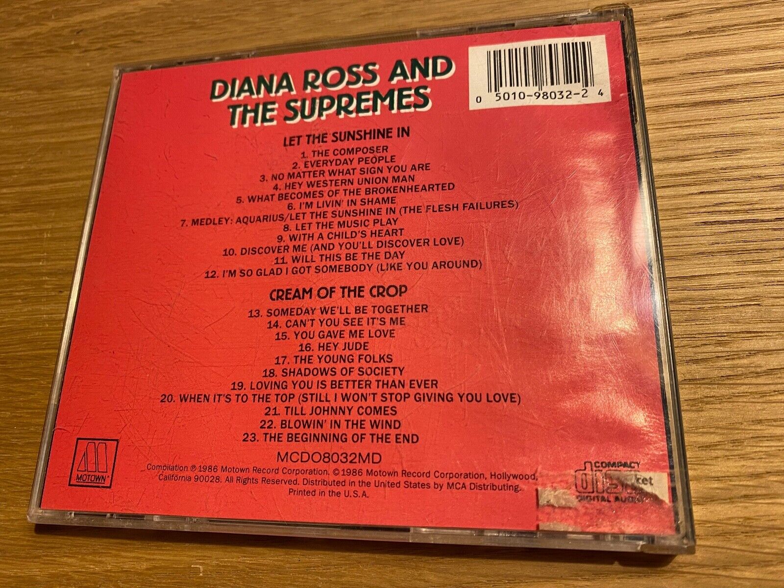 DIANA ROSS  THE SUPREMES "CREAM OF THE CROP/LET THE SUNSHINE IN" 23 TRACK JAPAN