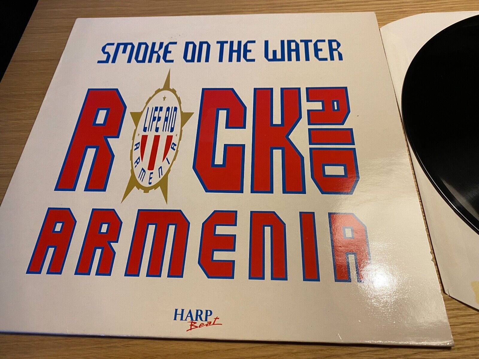 ROCK AID ARMENIA "SMOKE ON THE WATER" 1989 HARP BEAT  BIG WAVE RECORDS FRANCE**