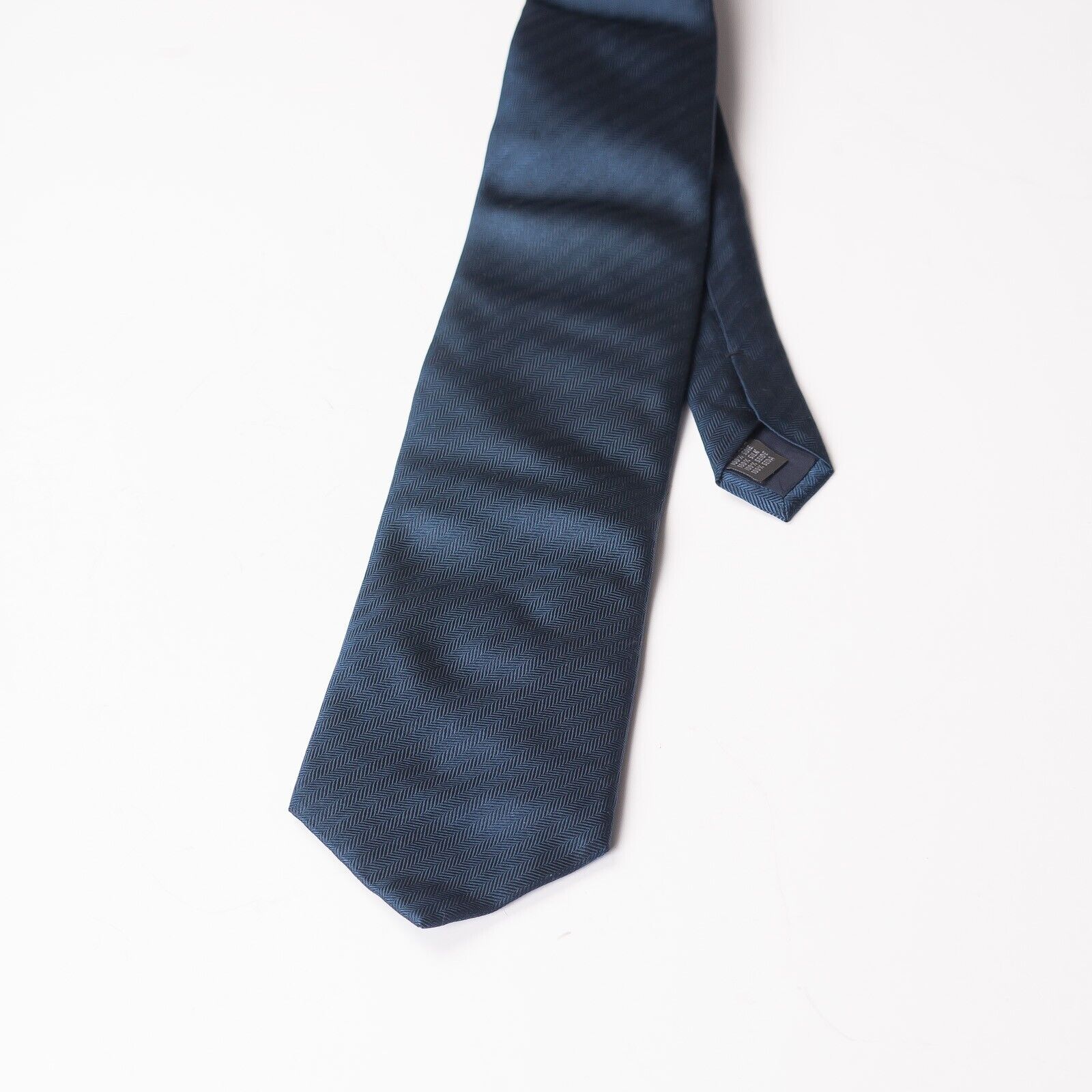 CAMICISSIMA Blue Herringbone Silk Tie Italy Handmade