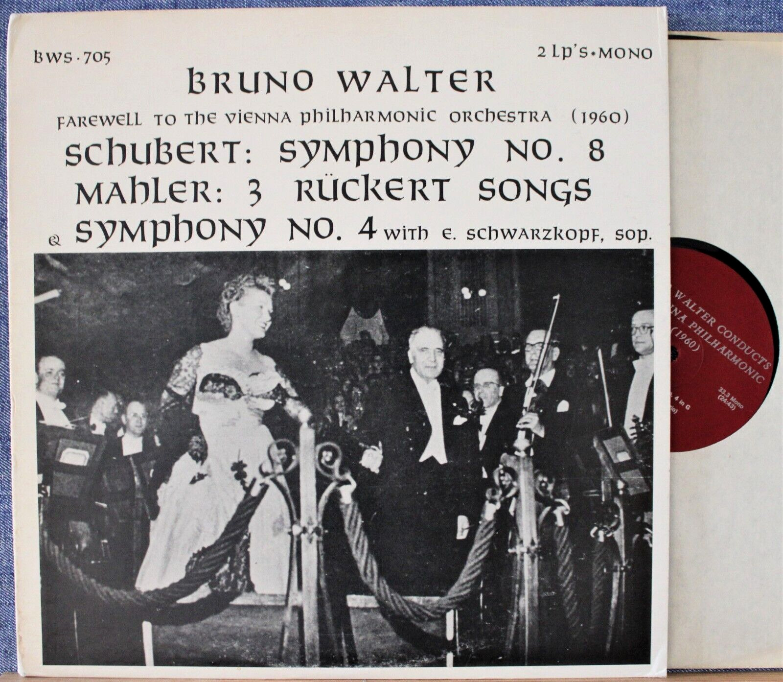 Walter (w Schwarzkopf) Mahler (Symphony 4; Lieder) + Schubert (Symph 8) BWS-705