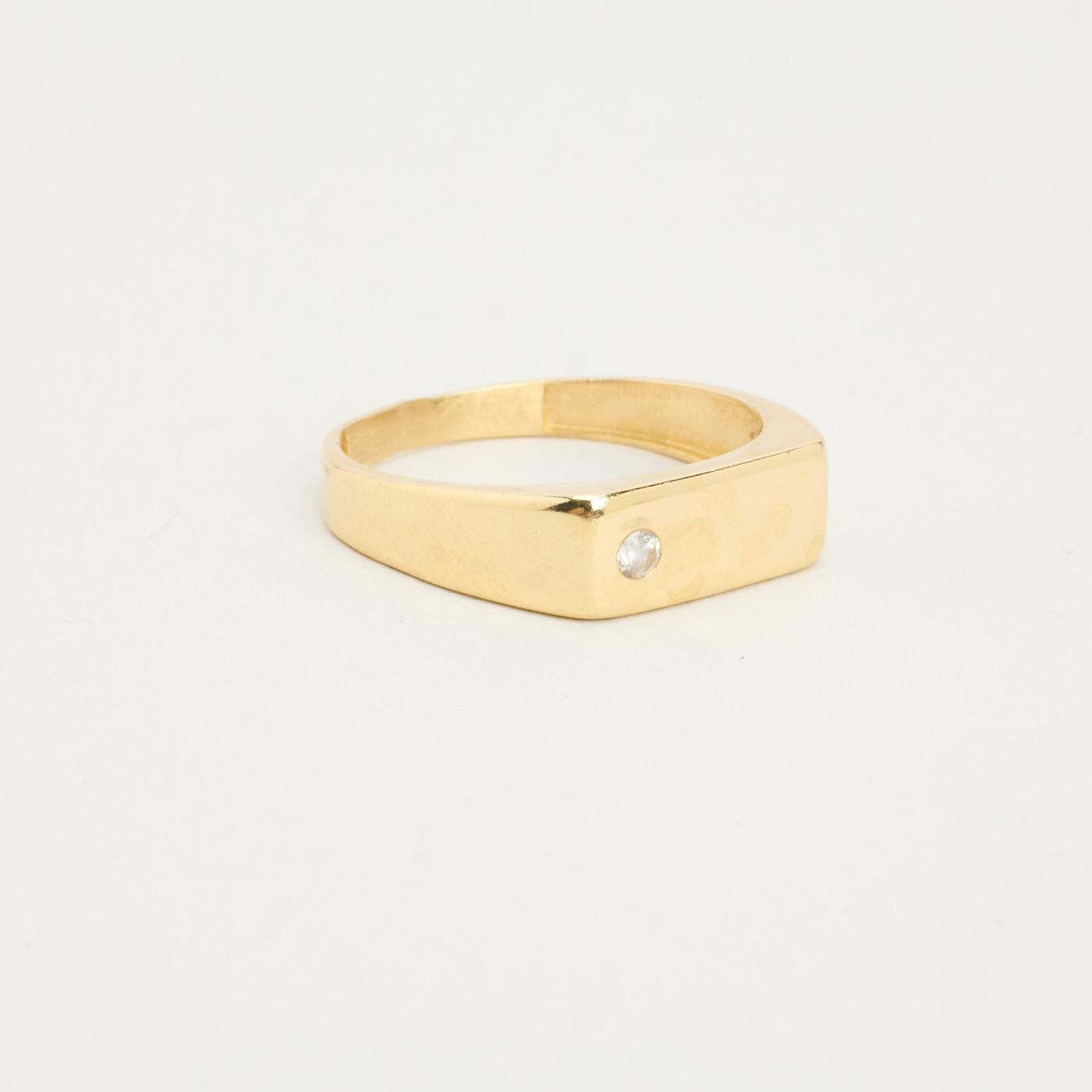 Ring with and zircon in 14K Gold size 6½ | Vintage Solid Gold