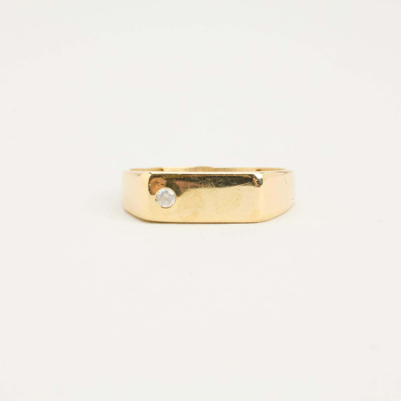 Ring with and zircon in 14K Gold size 6½ | Vintage Solid Gold