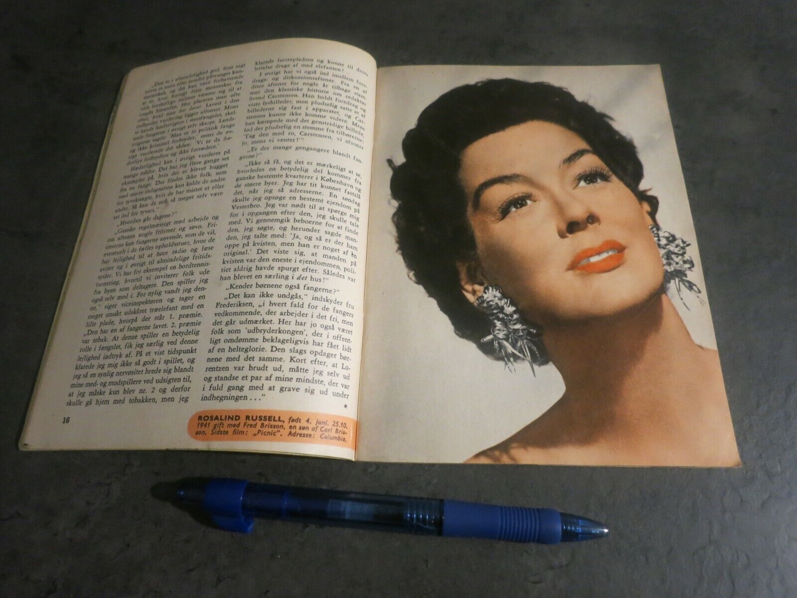 1956 BELINDA LEE Rosalind Russell YANA Errol Flynn ALDO RAY Danish Magazine H61