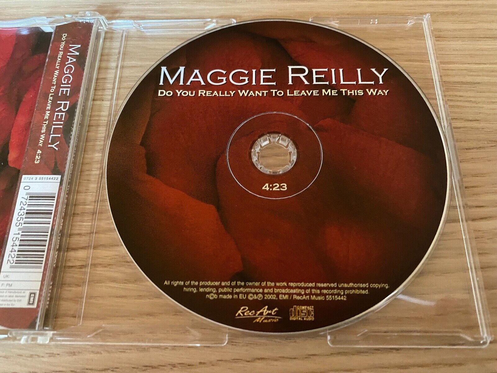 MAGGIE REILLY "DO YOU REALLY WANT TO LEAVE ME THIS WAY" 2002 CD SINGLE DANISH CD