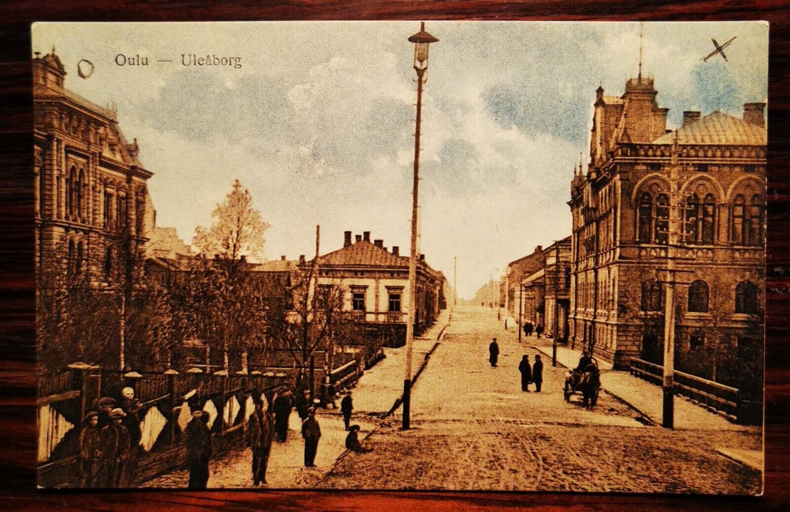 Vintage postcard: Street motif from Oulu - Uleåborg in Finland in 1921  pok382