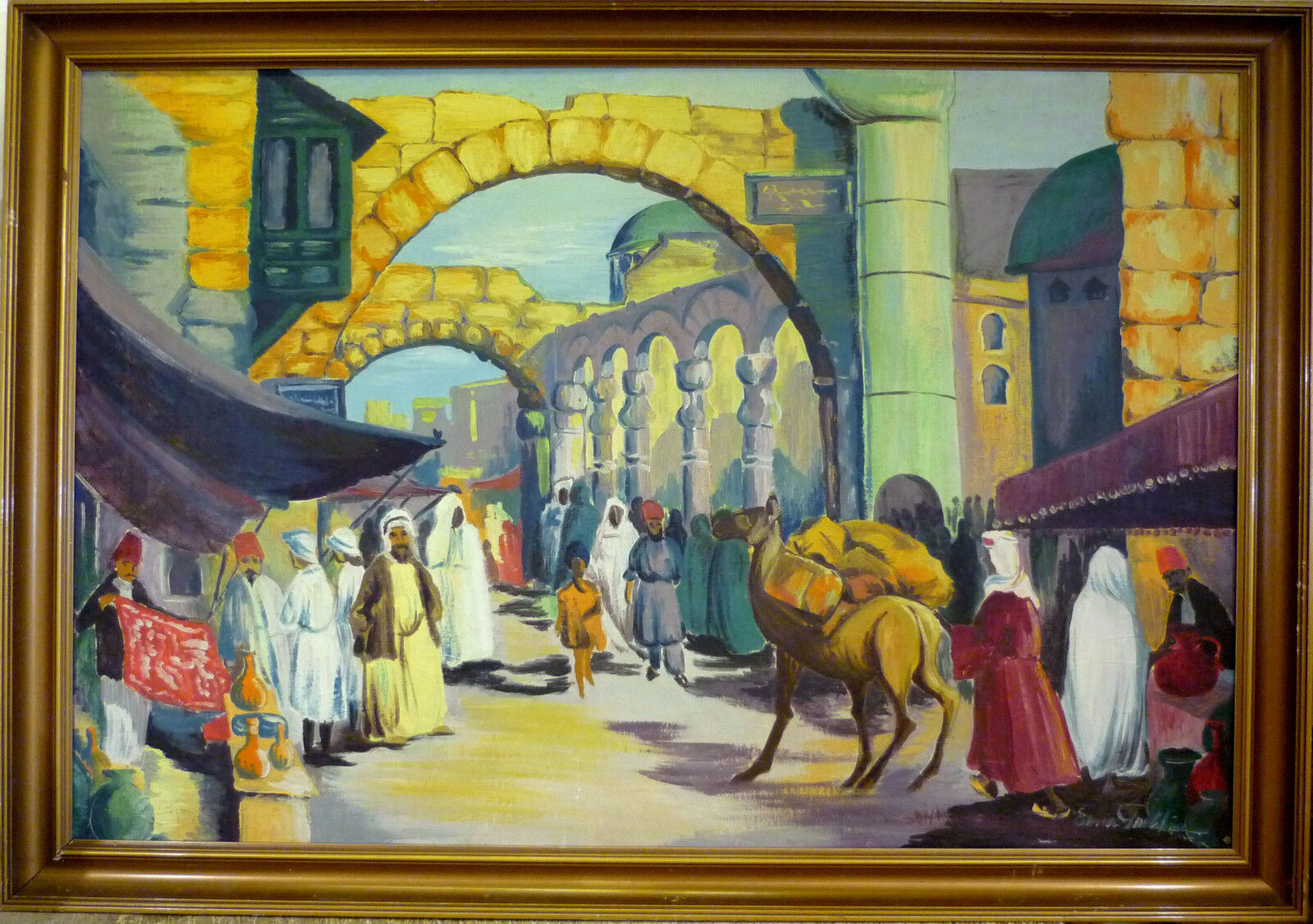 ELLA THALBITZER! SCENE FROM A MARKET IN ALGIER EXHIBITED WORK