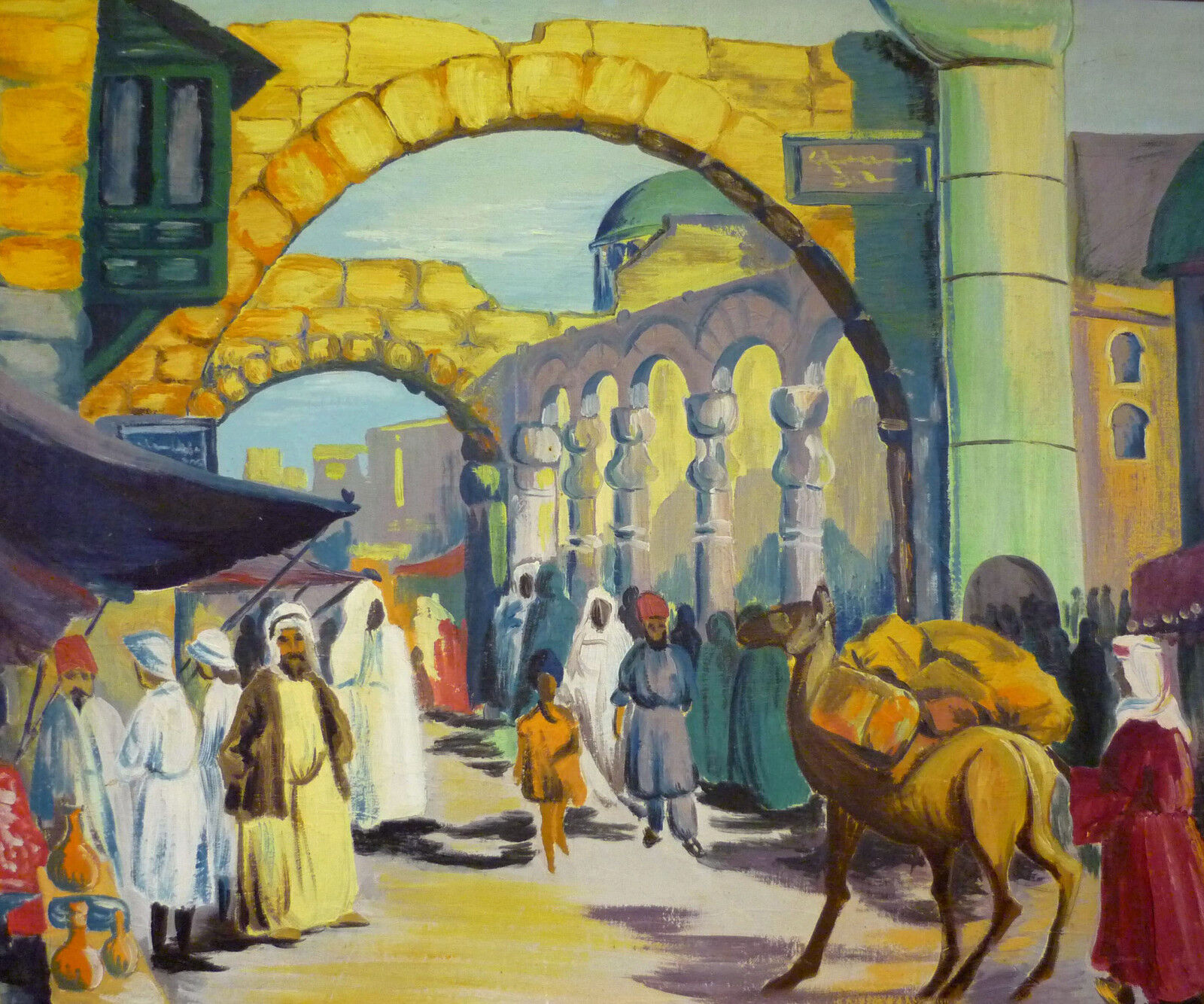 ELLA THALBITZER! SCENE FROM A MARKET IN ALGIER EXHIBITED WORK