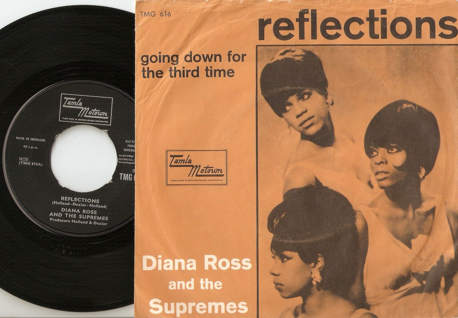 THE SUPREMES REFLECTIONS DANISH 45+PS 1967 TAMLA DIANA ROSS MOD NORTHERN SOUL