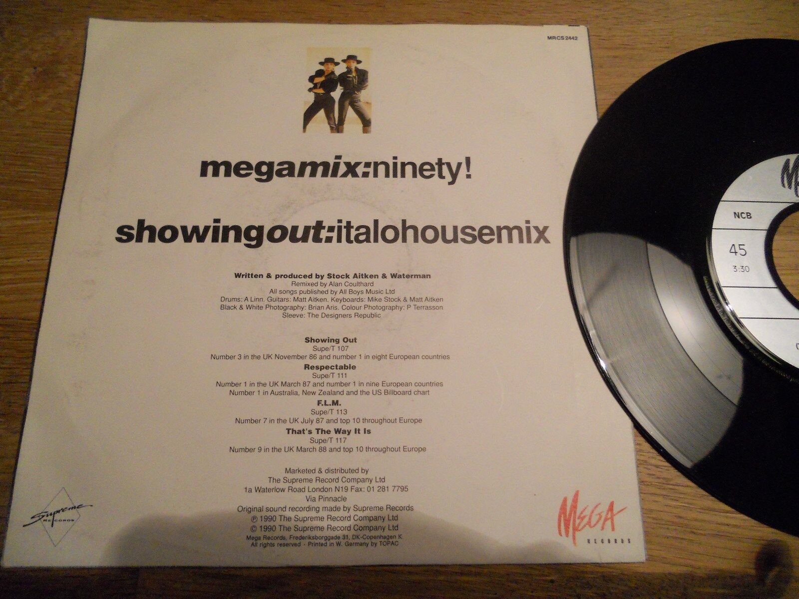 MEL  KIM MEGAMIX:NINETY/SHOWING OUT:ITALOHOUSEMIX 1990 MEGA RECORDS NCB DANISH