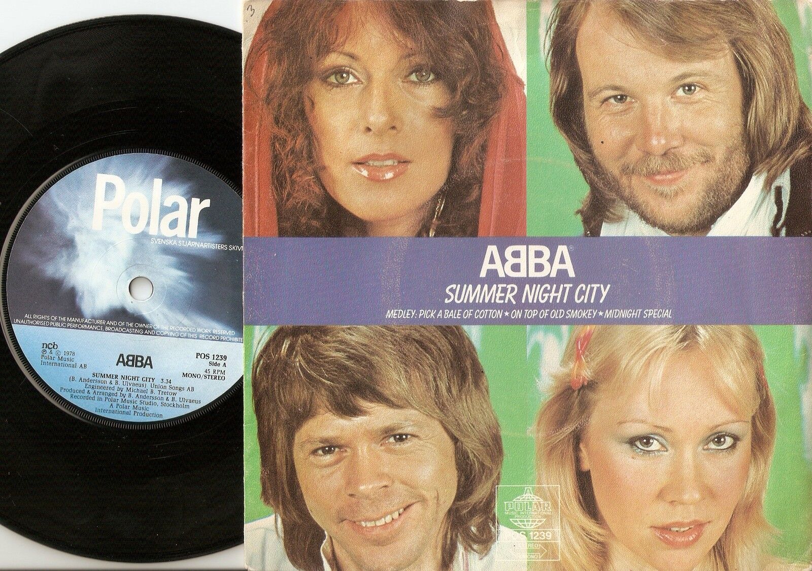 ABBA SUMMER NIGHT CITY  MEDLEY DANISH 45+PS 1978 BJÖRN BENNY AGNETHA FRIDA ABBA