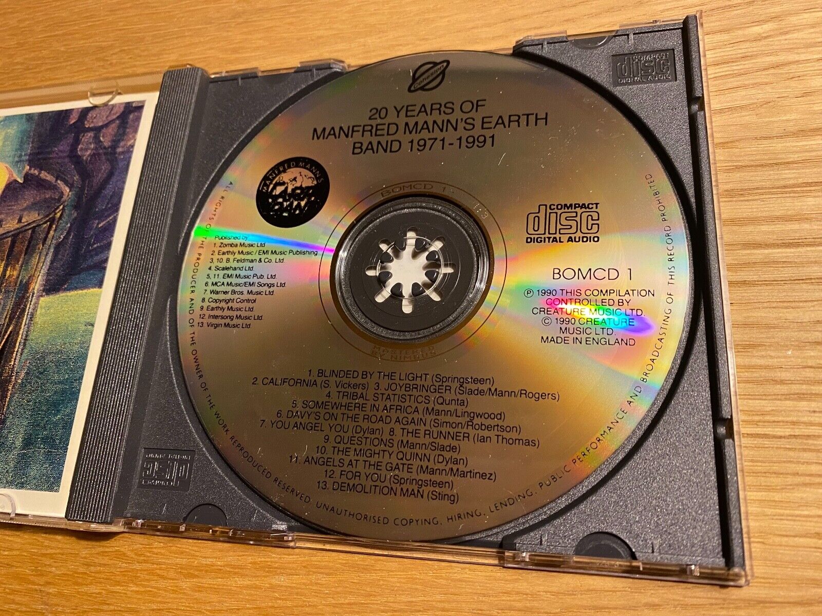 MANFRED MANNS EARTHBAND "20 YEARS OF 1971-1991" UK CD ALBUM 13 TRACKS CREATURE