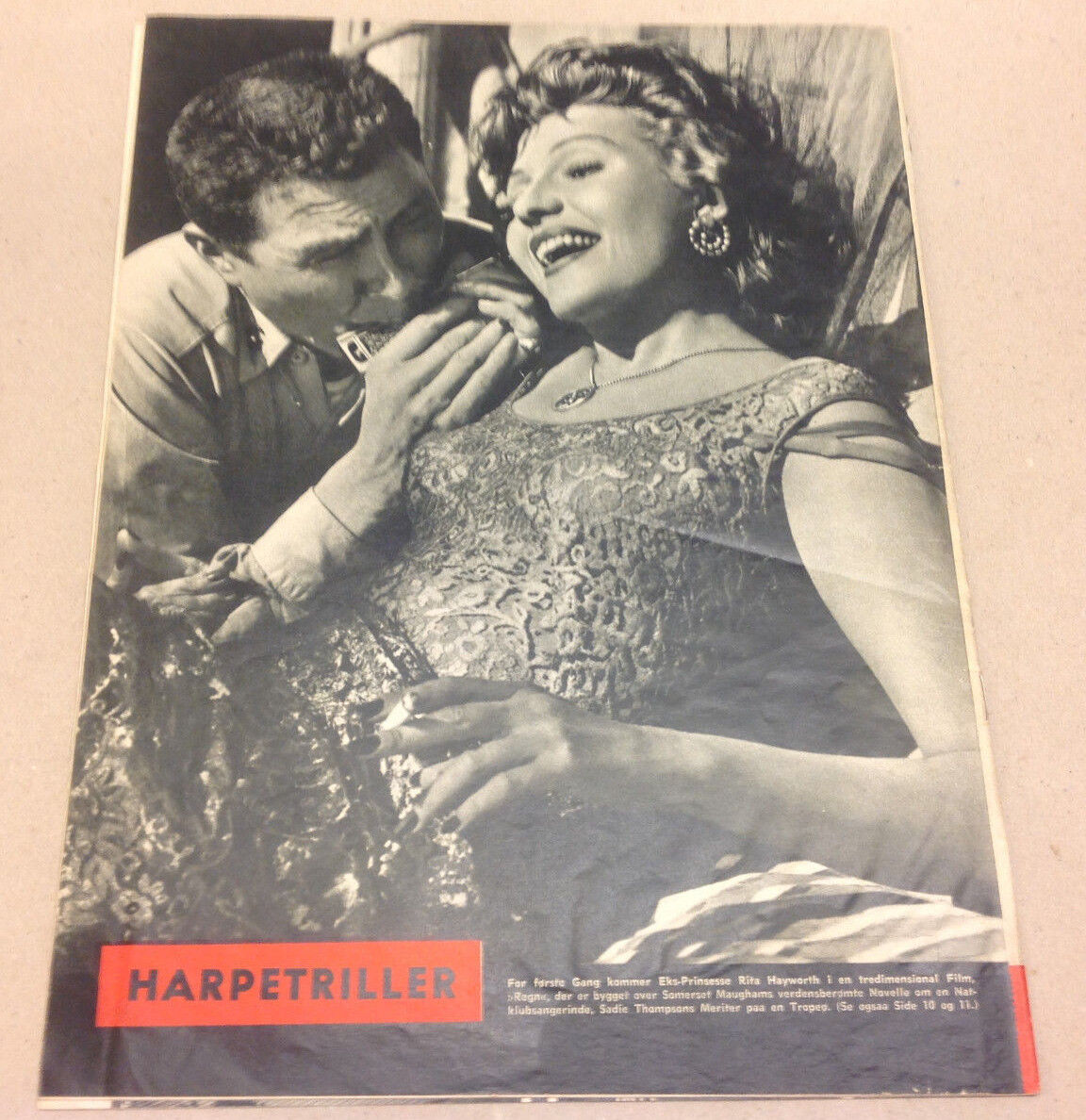 Rita Hayworth Back Cover Queen Margrethe Vtg Danish Magazine Billed-Bladet 1954