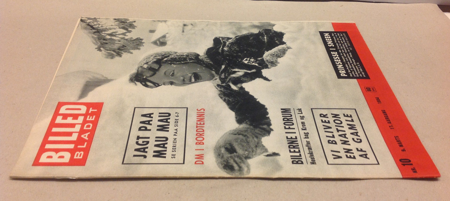 Rita Hayworth Back Cover Queen Margrethe Vtg Danish Magazine Billed-Bladet 1954