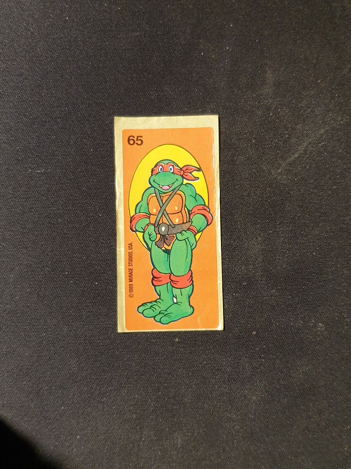 1989 TEENAGE MUTANT NINJA TURTLES Mirage Studios BUBBLE GUM Sticker No 65