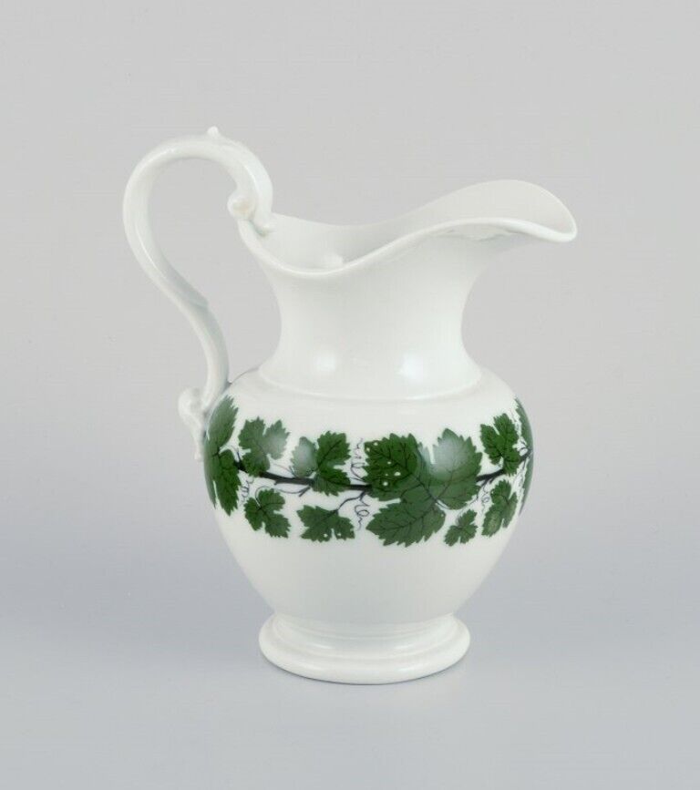 Meissen Green Ivy Vine a large sugar bowl and a large creamer