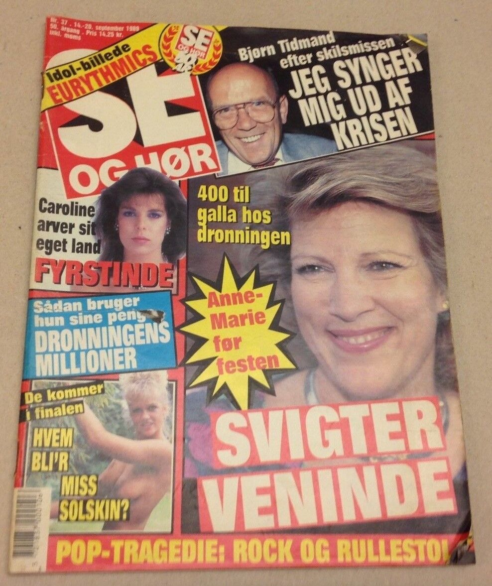 Princess Caroline Monaco +Eurythmics Poster Danish Magazine 1989 "Se og Hoer"