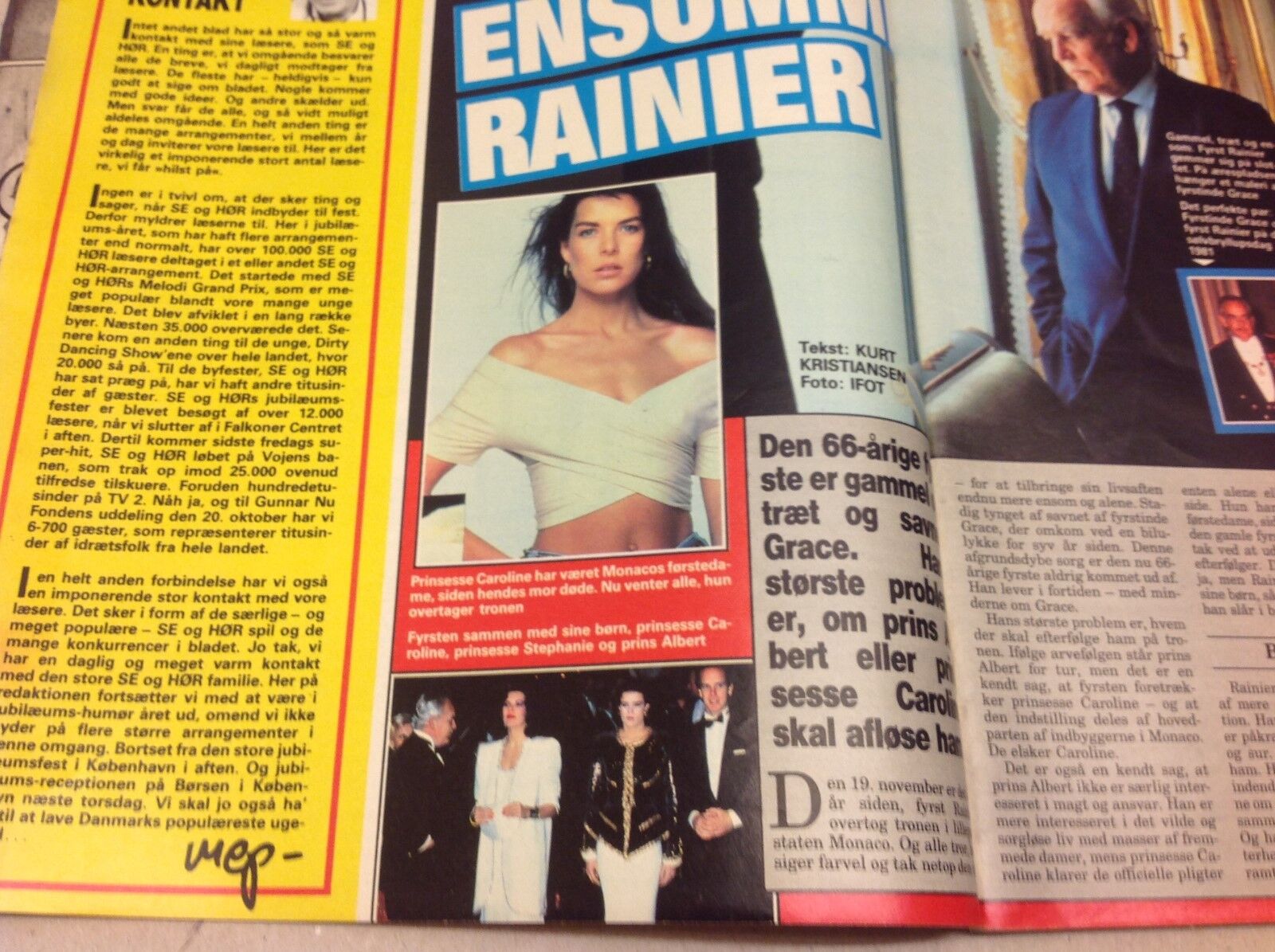 Princess Caroline Monaco +Eurythmics Poster Danish Magazine 1989 "Se og Hoer"