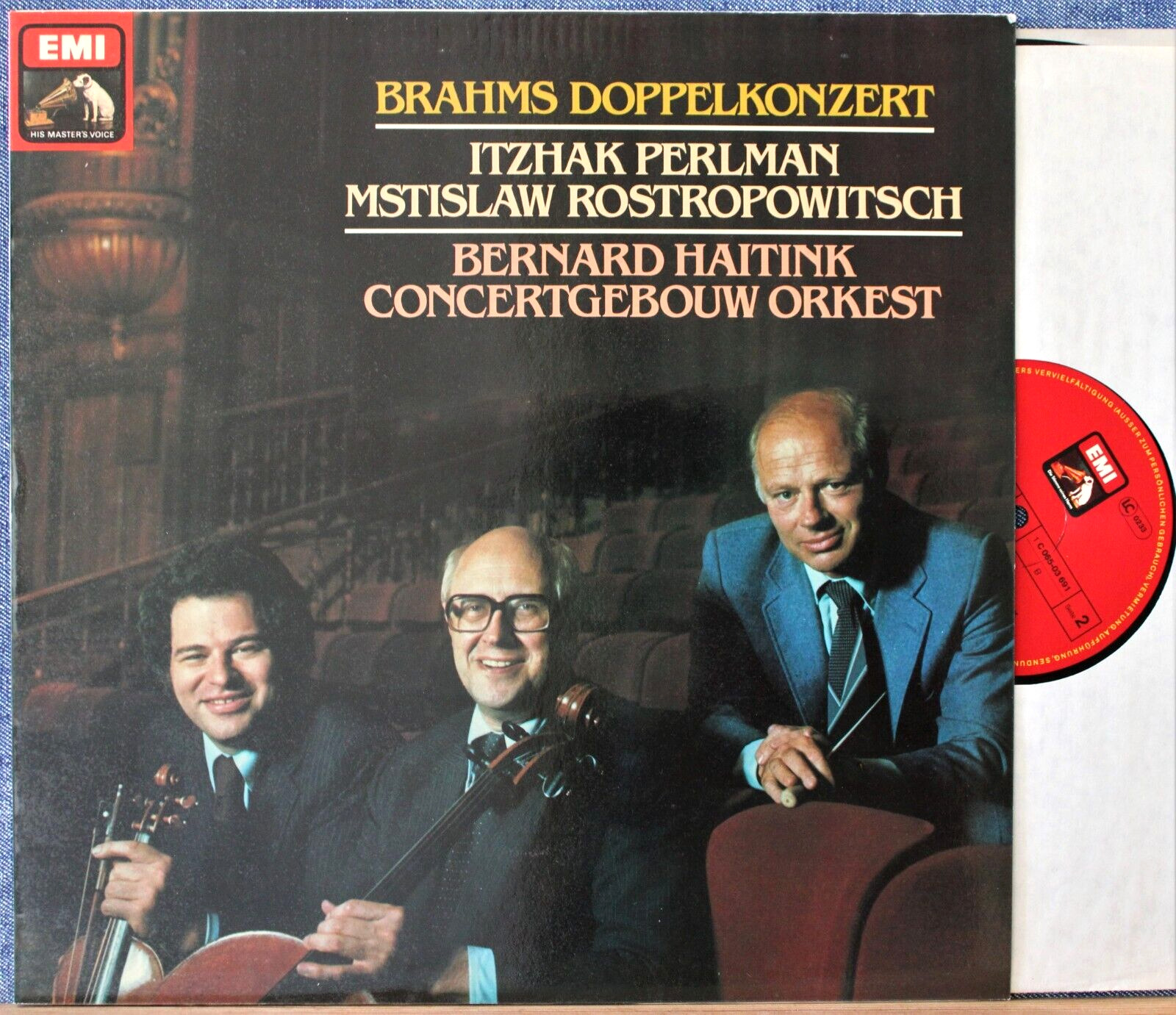 Perlman; Rostropovich; Haitink Brahms (Double concerto) EMI 065-03 691 NM