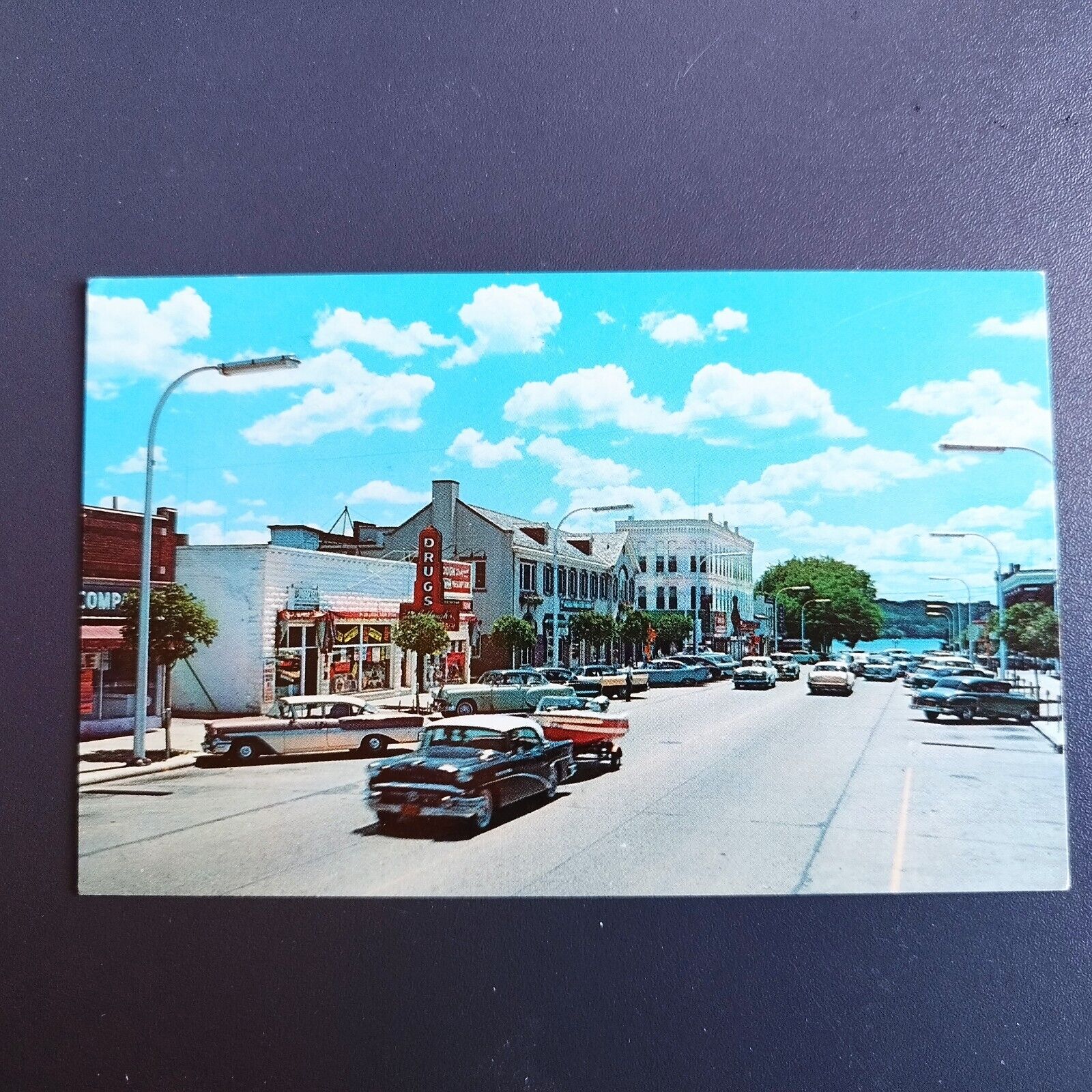 Wisconsin Lake Geneva Broad Street looking south Lake in background Unposted