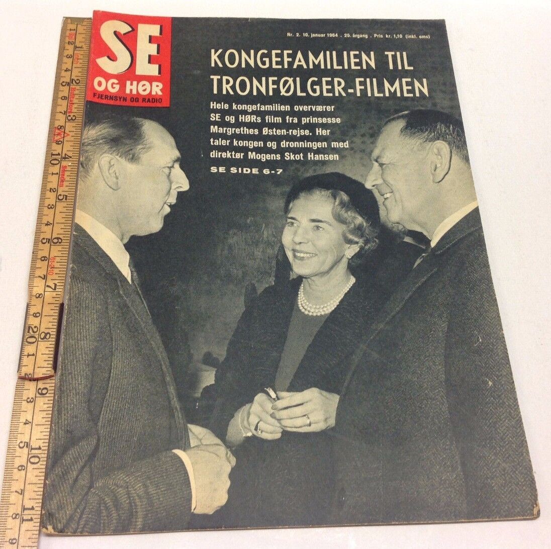 Danish King Frederik and Queen Ingrid Danish Royal 1964 Vintage Danish Magazine