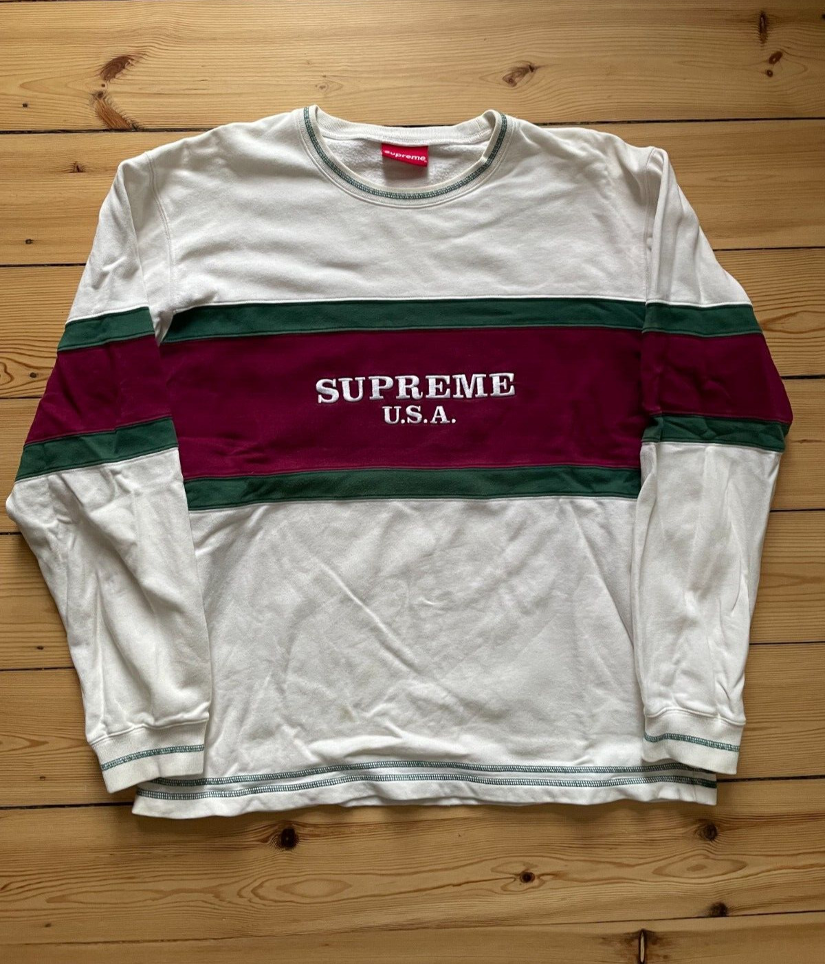 Supreme Center Stripe Crewneck FW16 Multicolor XL