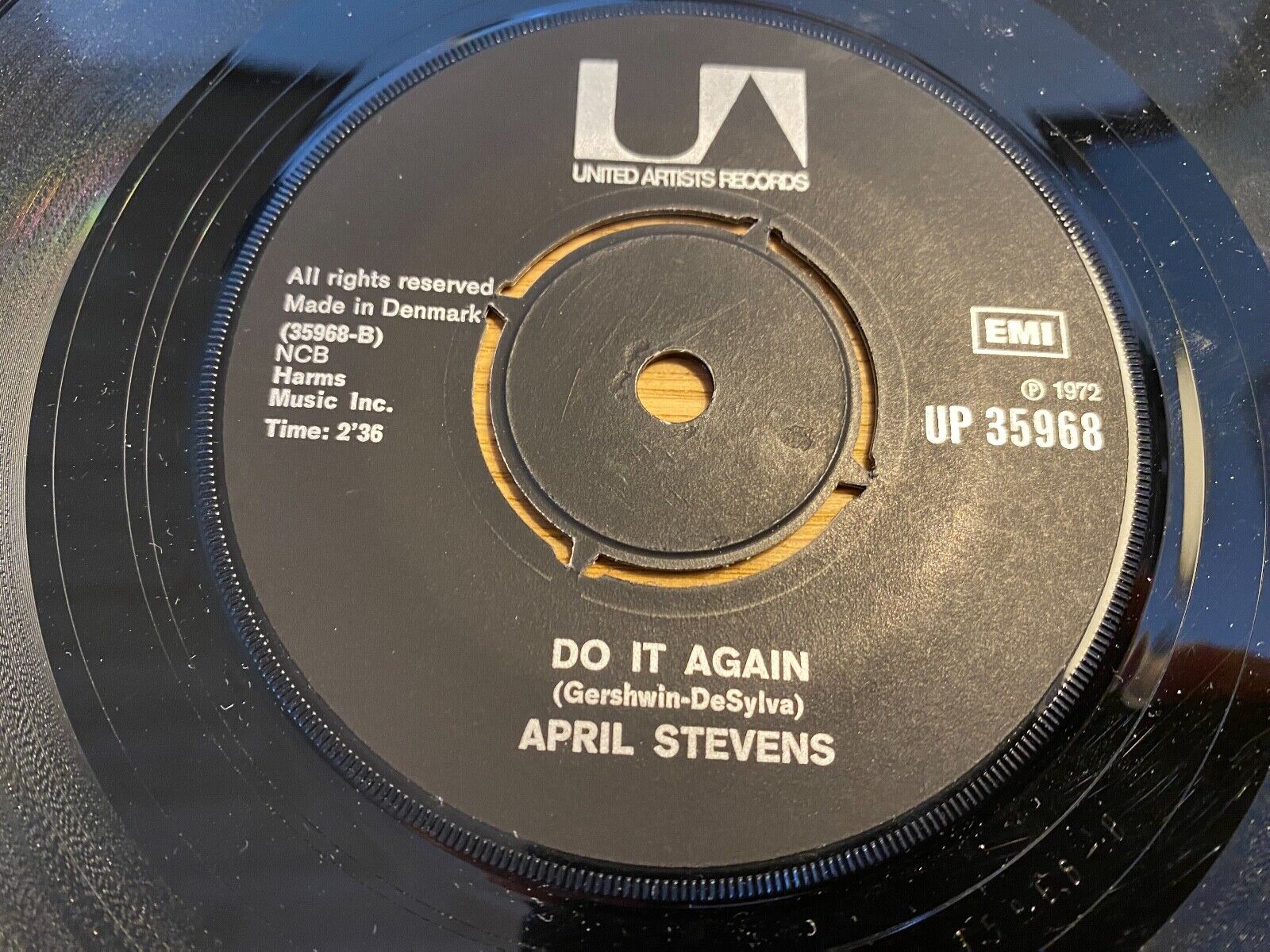 APRIL STEVENS "TEACH ME TIGER/DO IT AGAIN" 1972 UNITED ARTISTS  EMI RECORDS DK*