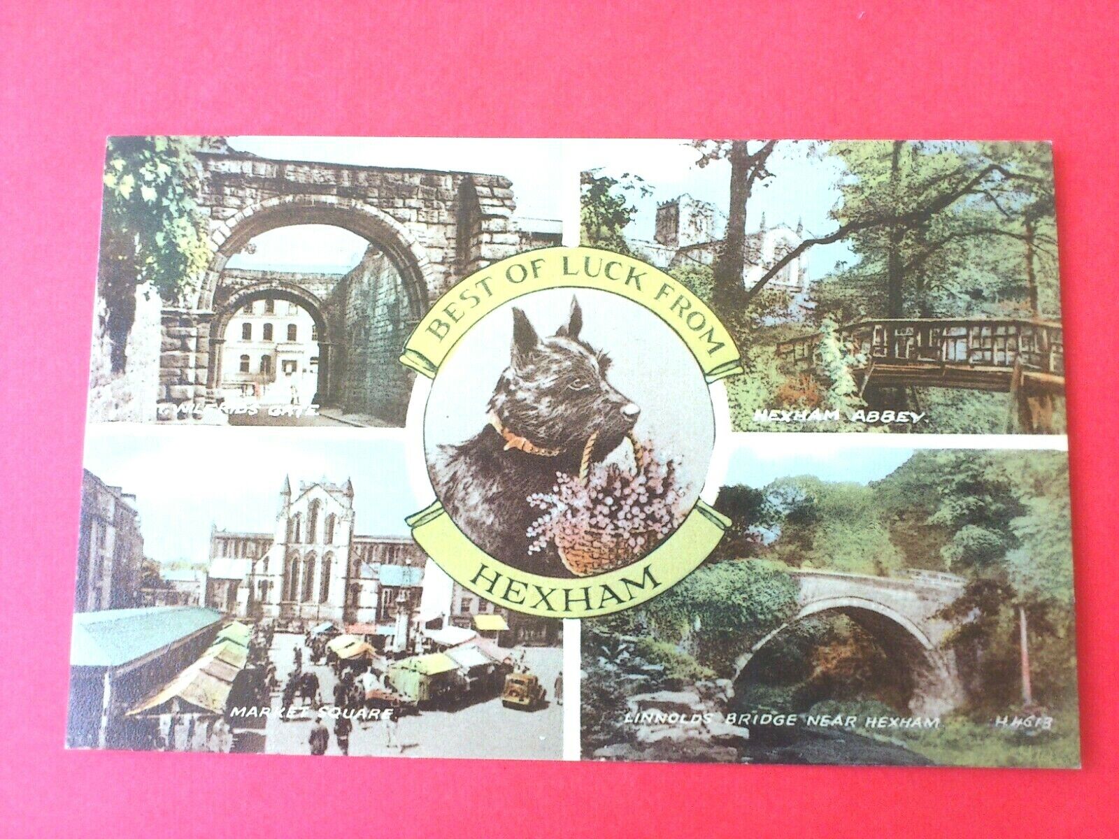 Vintage Postcard UKBest of luck from Hexham From 1962