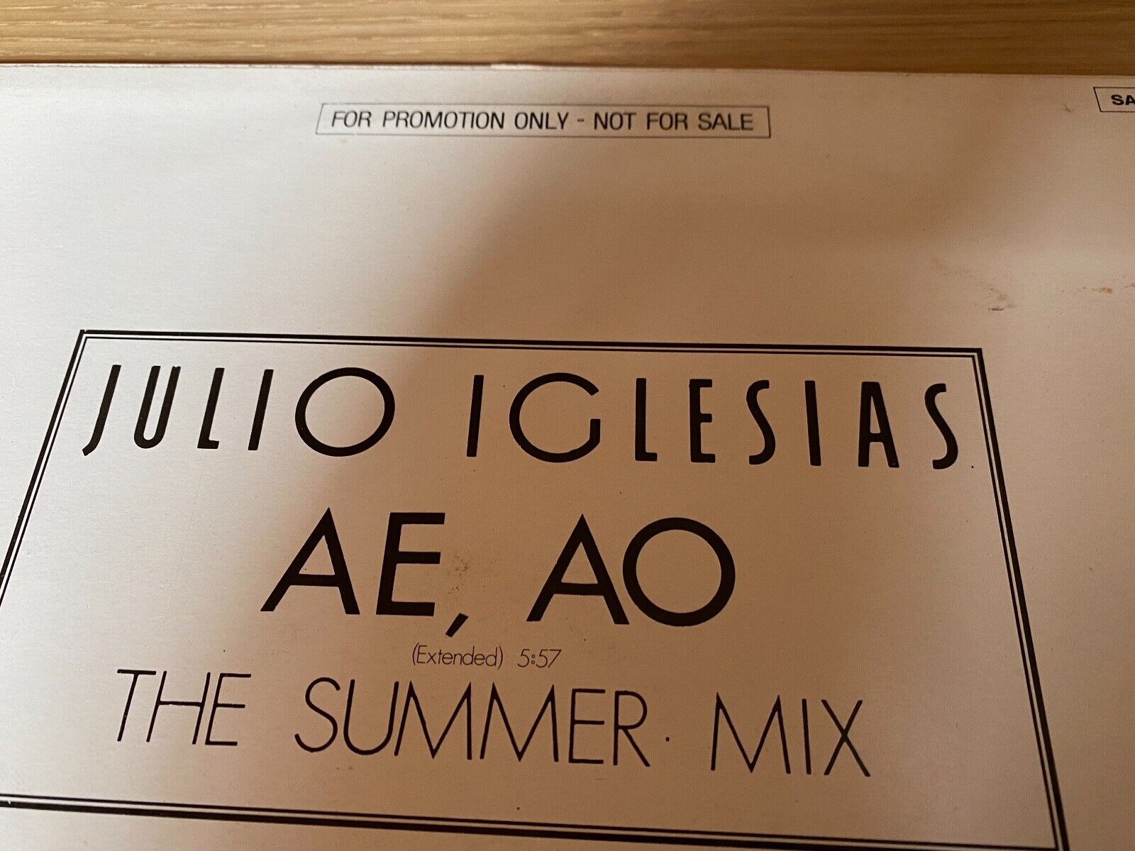 JULIO IGLESIAS "AE AO" THE SUMMER MIX PROMOTIONAL COPY 1988 VINYL MAXI SINGLE**