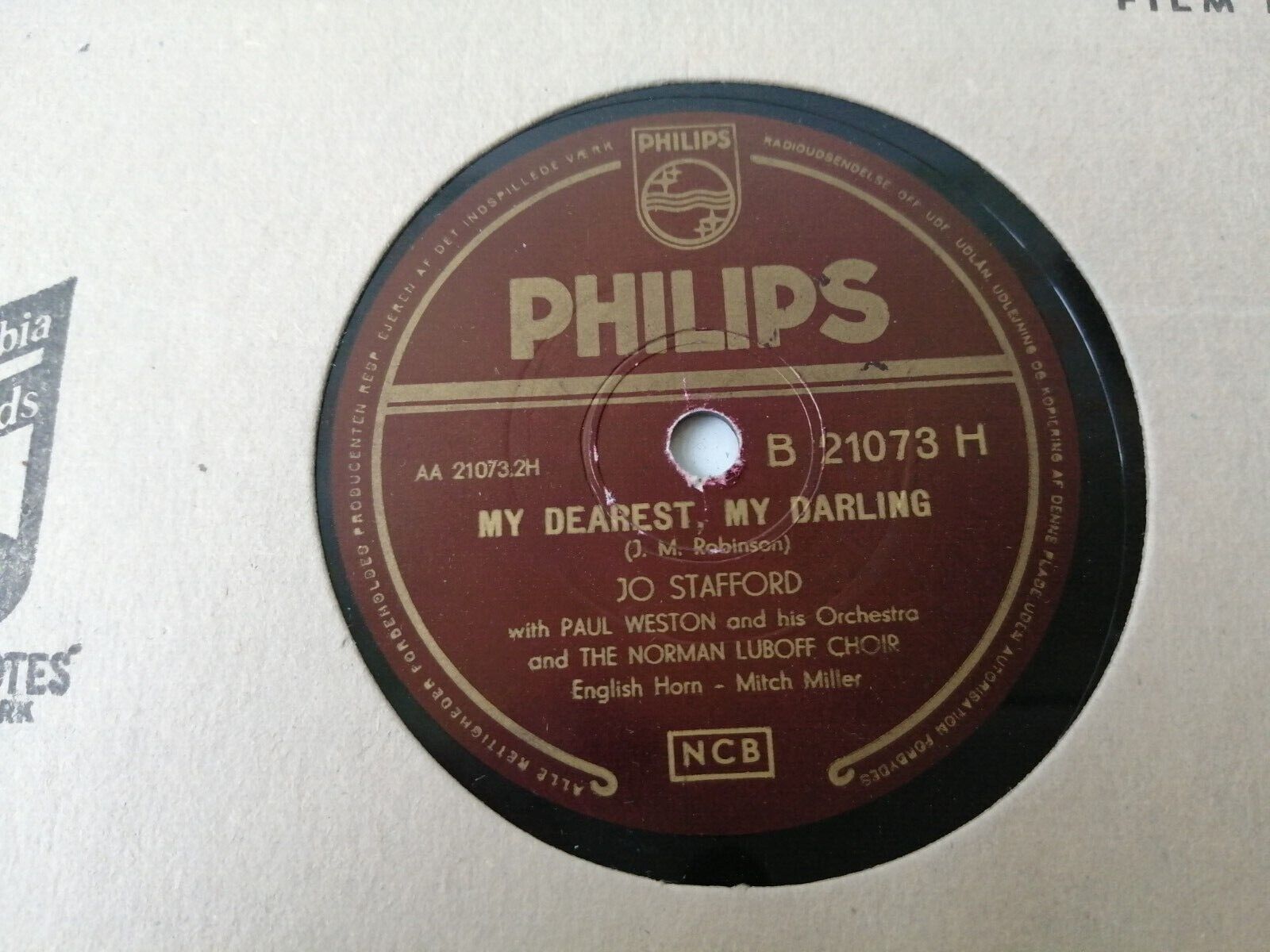 78 RPM  shellac JO STAFFORD : My DearestMy Darling /Just Another Polka