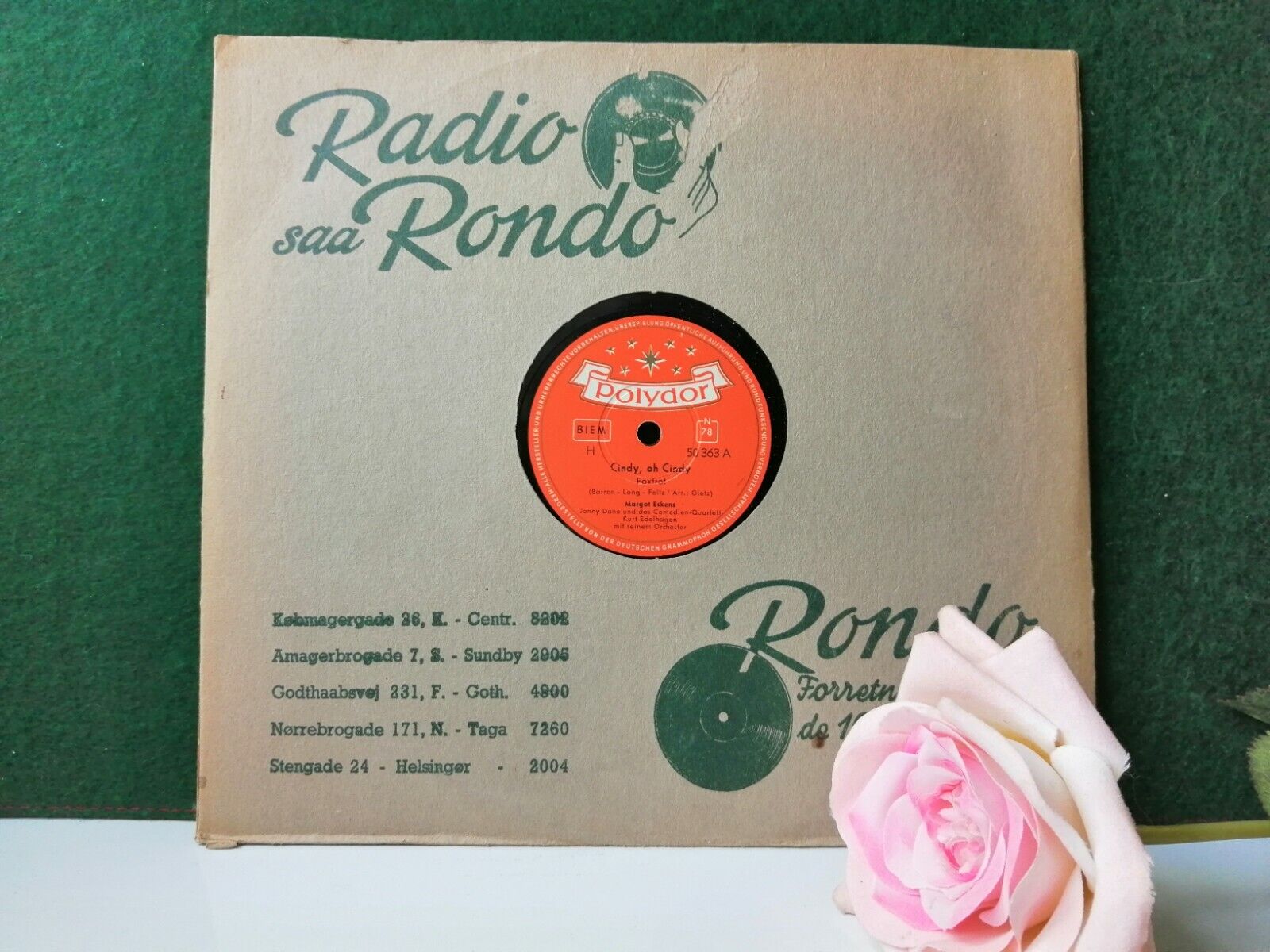 78 RPM MARGOT ESKENSCindyoh Cindy /In dem kleinen Café Polydor 50363