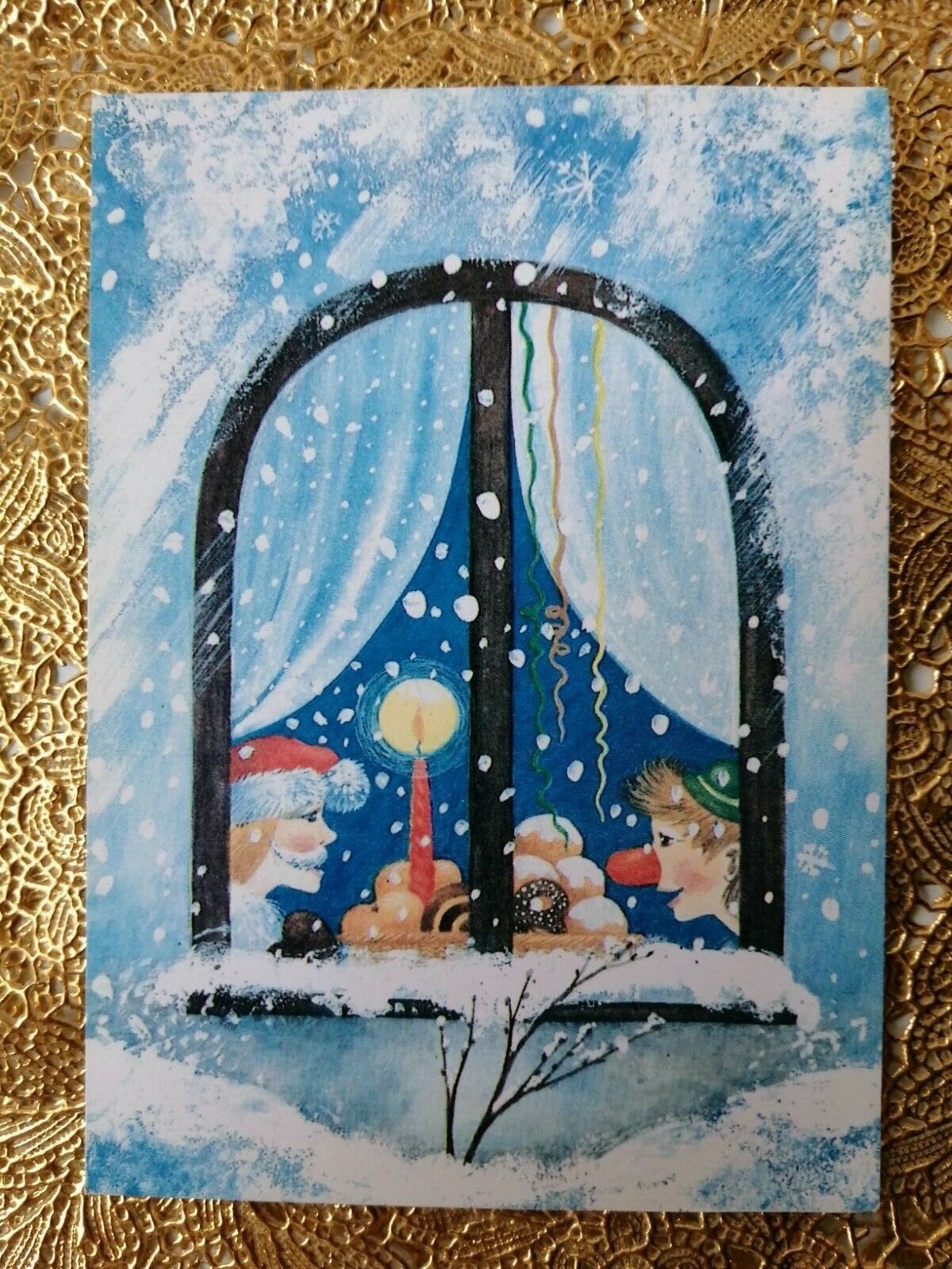 Vintage and collectible Danish Christmas cardPosted in 1995  ( No 6 b )